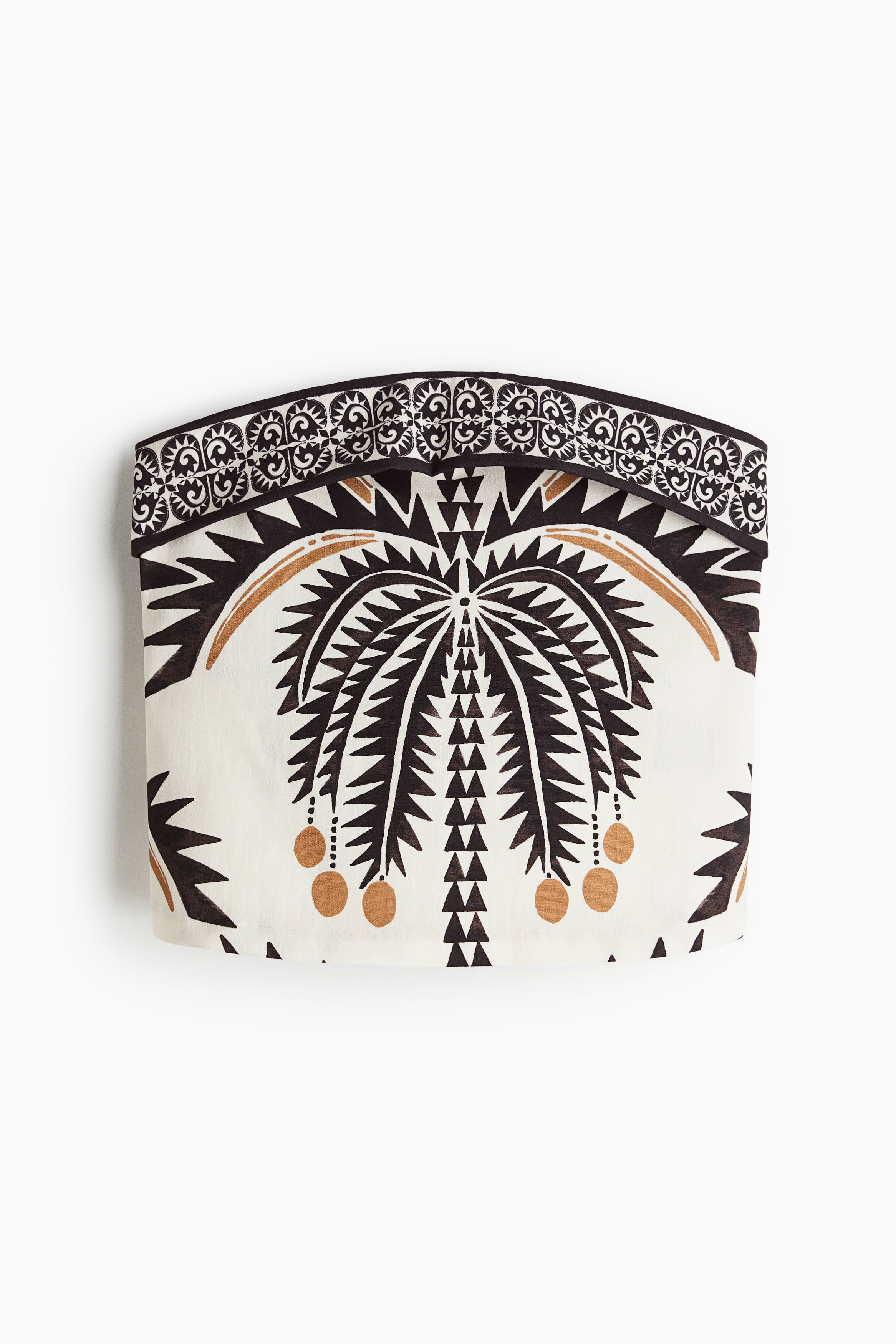 Στράπλες τοπ με τύπωμα - Κρεμ/φοίνικας