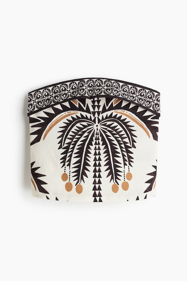Printed bandeau top - Cream/Palm tree - 1