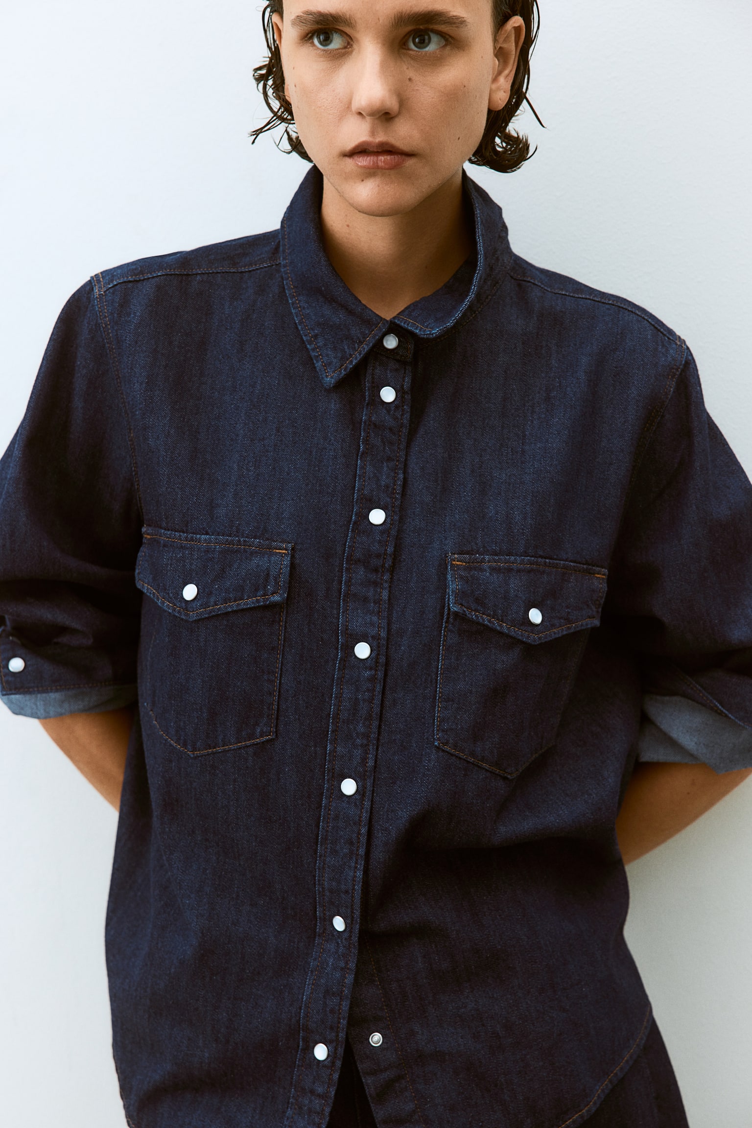 Denim shirt - Dark denim blue/Light denim grey/Light denim blue/Dark denim grey/Denim blue - 5