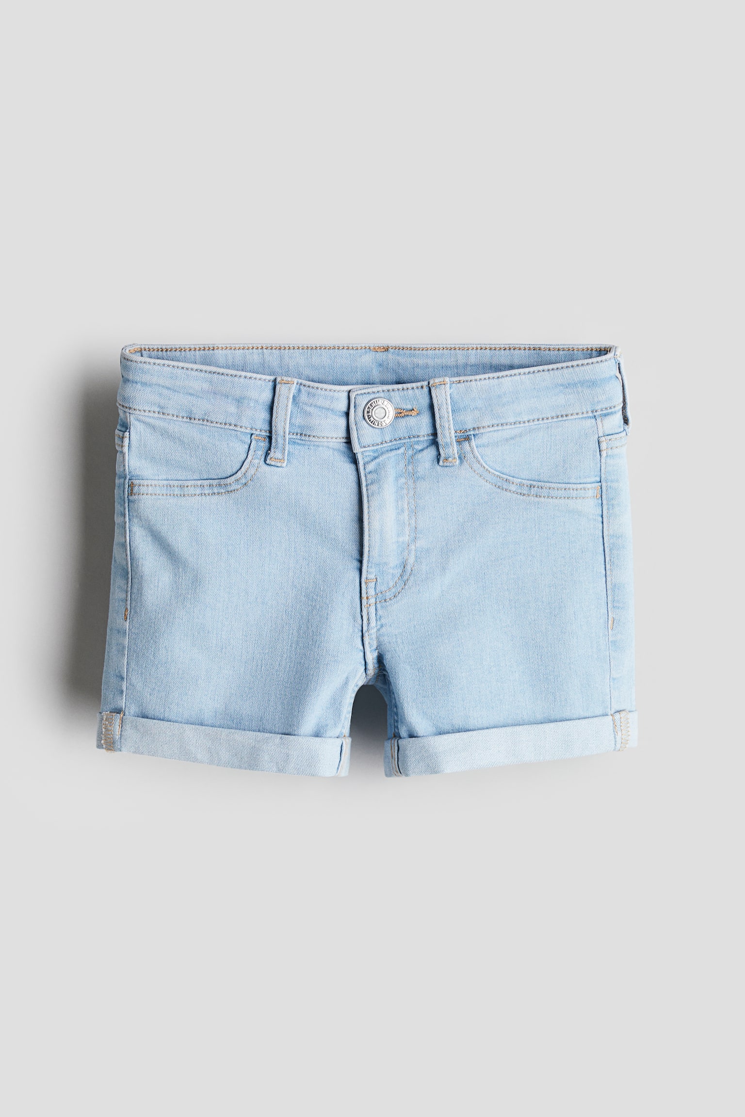 Superstretch Denim Shorts - Light denim blue/Light pink/Denim blue/Dark denim blue/Light denim blue - 1