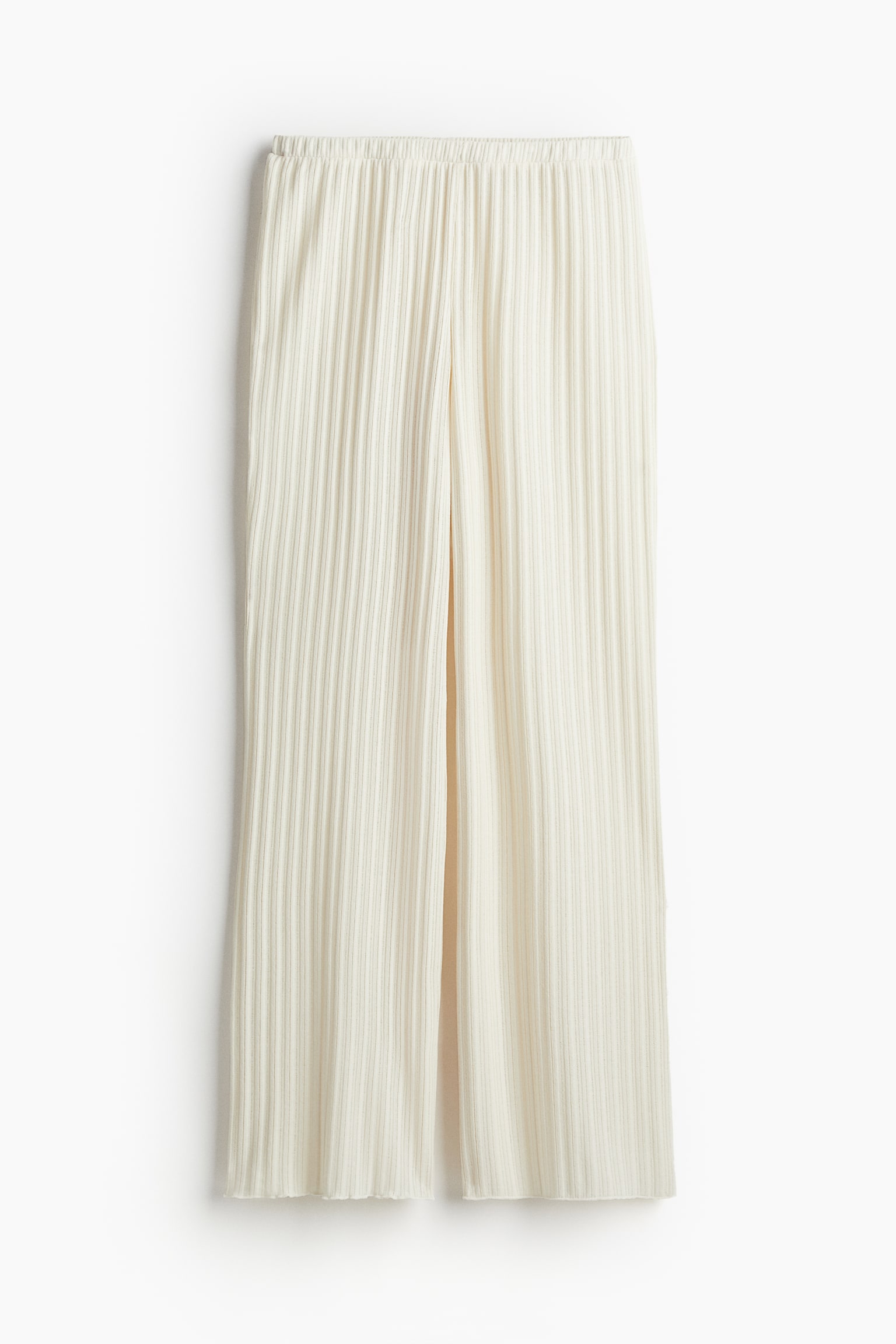 Женские брюки H&M Rib-knit, цвет: Кремовый — фото 1