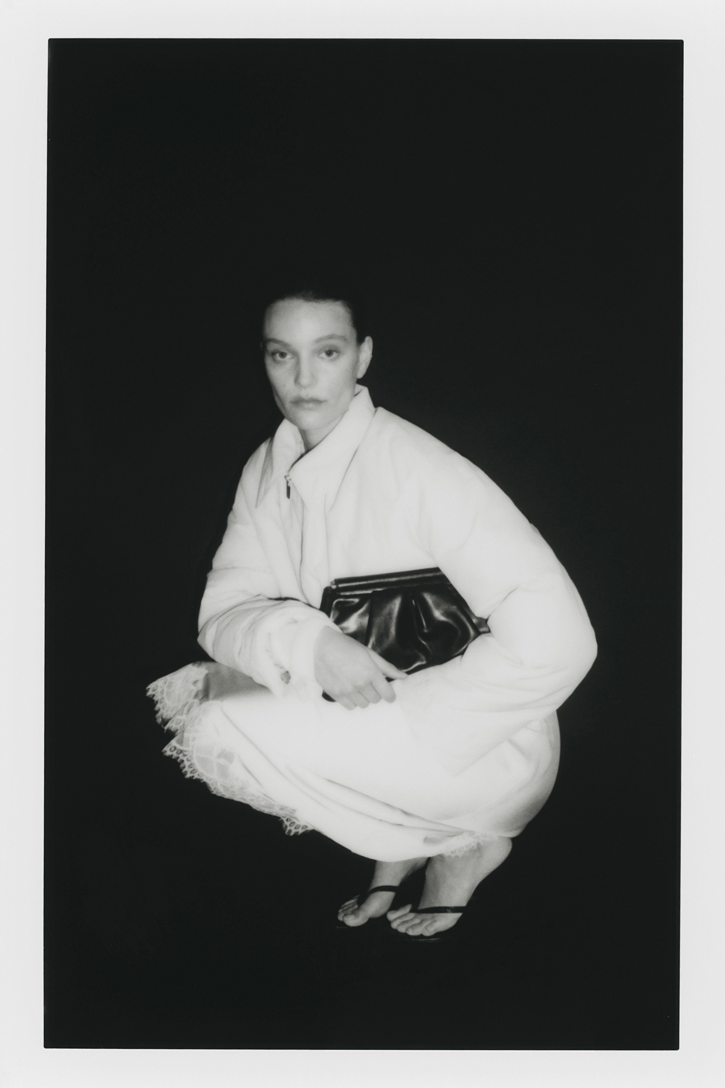 Gonna a sottoveste con bordo in pizzo - Beige chiaro/Nero/Rosa polvere scuro