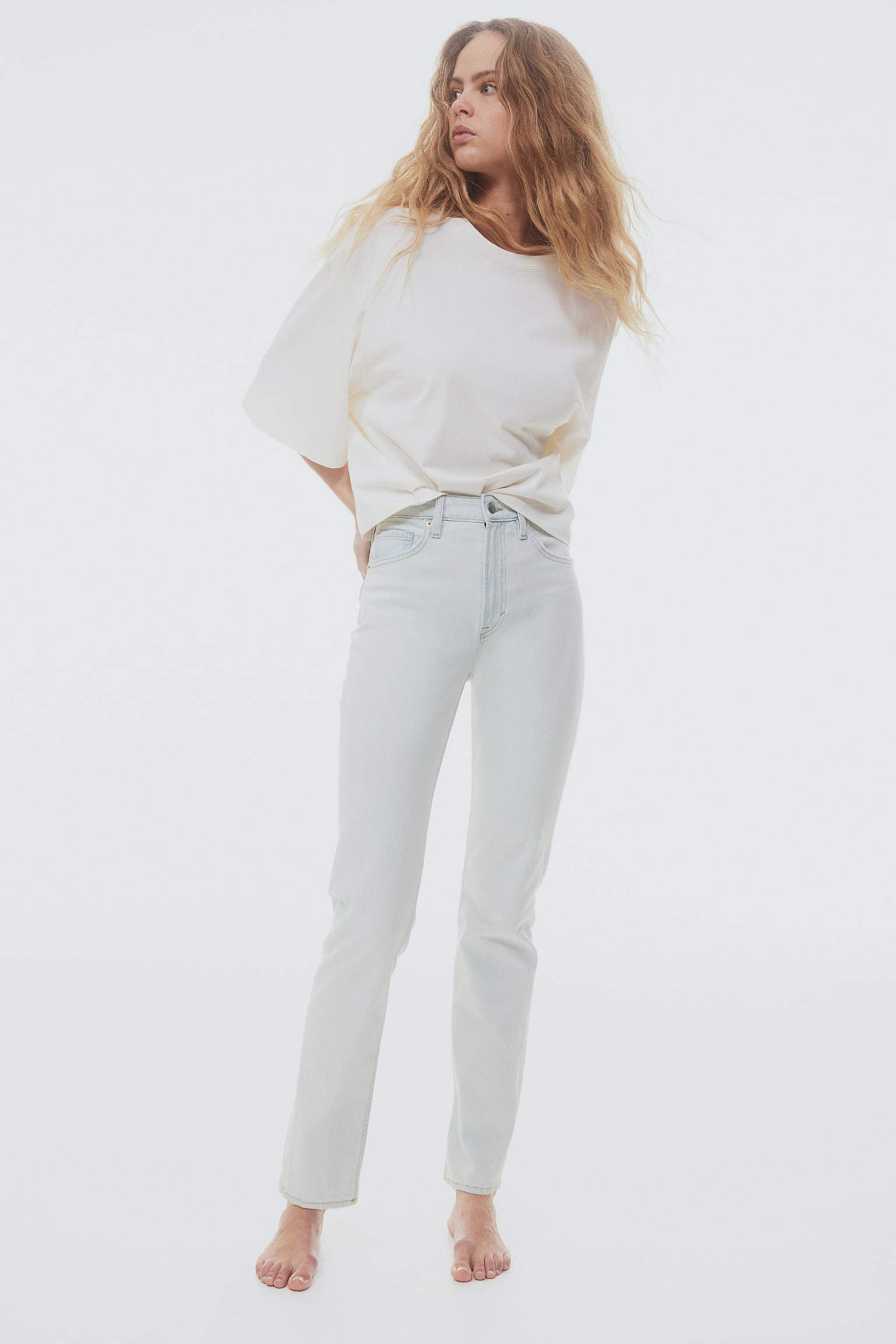 Slim Straight High Jeans - Pale denim blue/Denim blue/Grey-blue/Denim blue/Black/Dark denim blue/Pale denim blue/Beige/Light denim blue/Black/White/Grey/Light denim blue/Cream/Light denim blue - 5