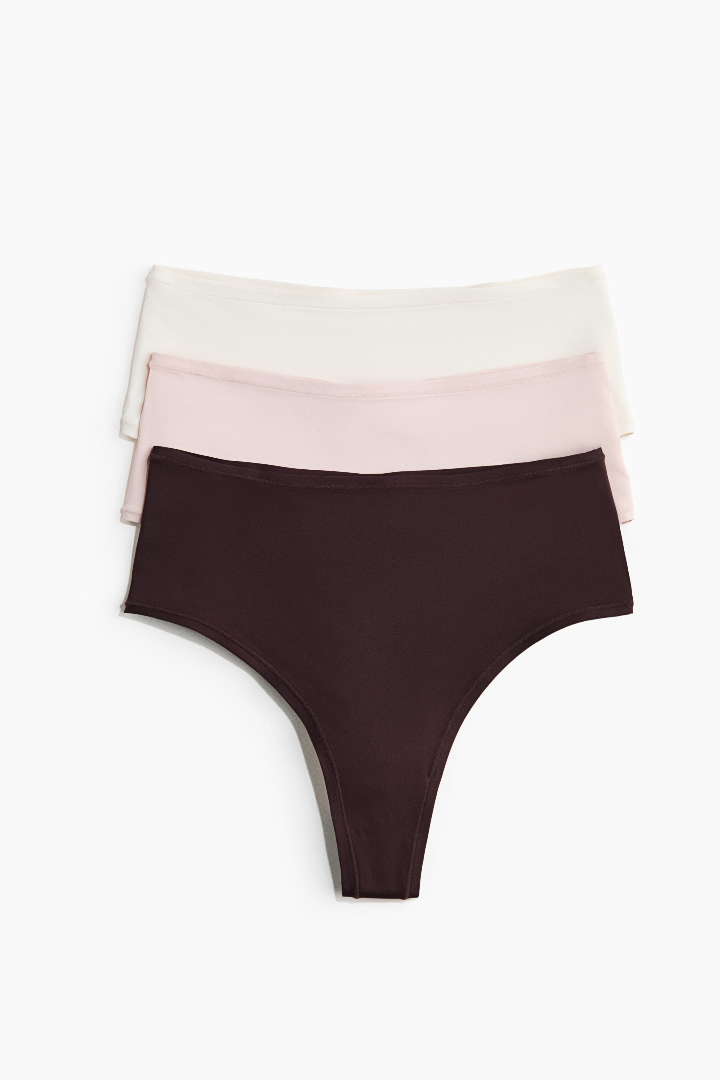 3er-Pack Mikrofaserslips Brazilian - Dark brown/Light pink/Cream/Dark grey/Light beige/Schwarz/Weinrot/Schwarz/Cremefarben