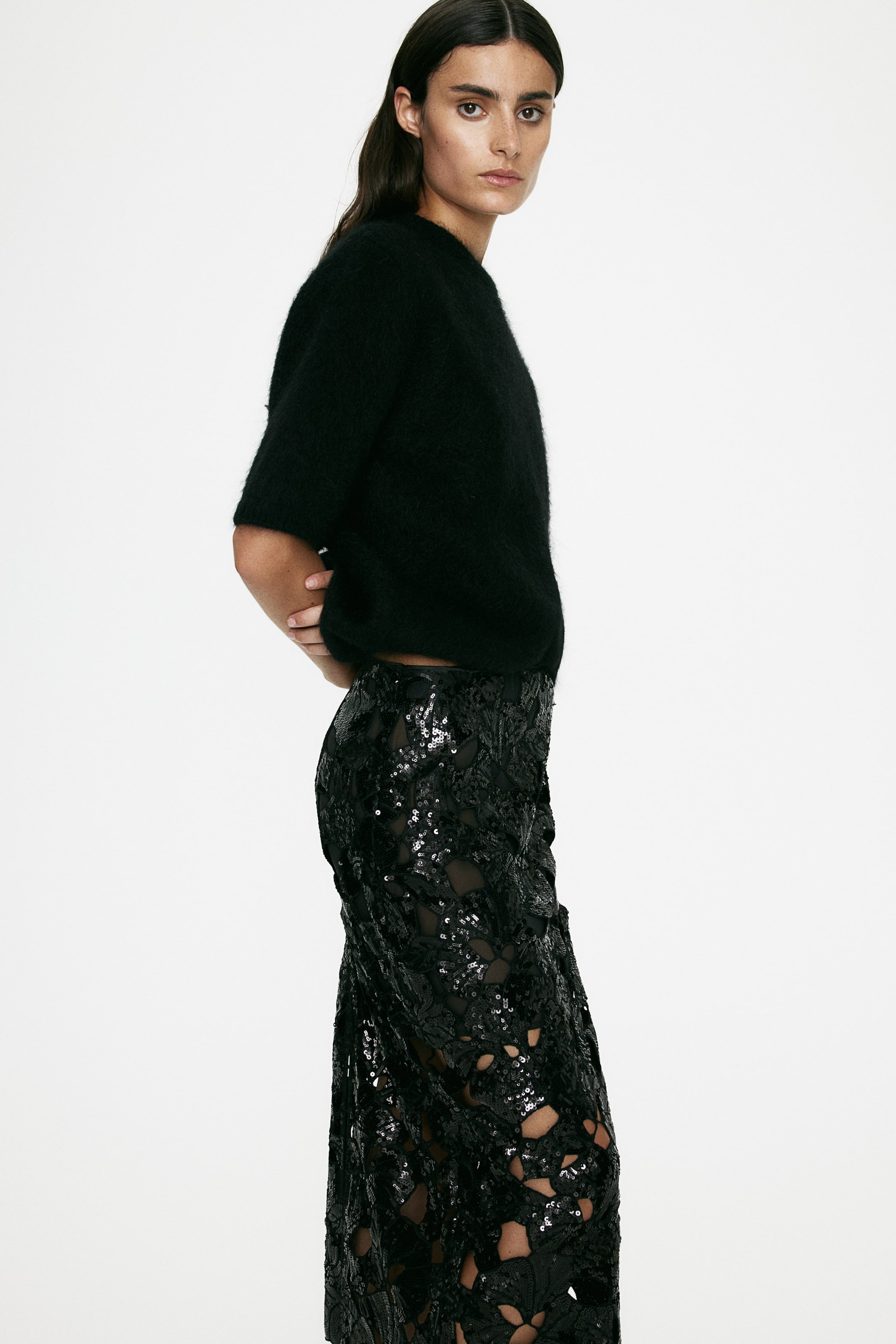 Sequined Pencil Skirt