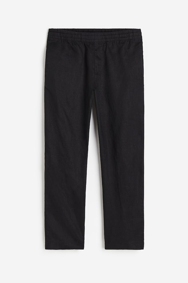Pantalon en lin Regular Fit - Noir/Beige clair/Crème/Beige clair/dc/dc - 2