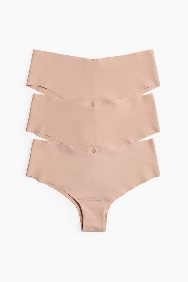 3-pack invisible hipster briefs - Light beige/Dark beige/Black - 1