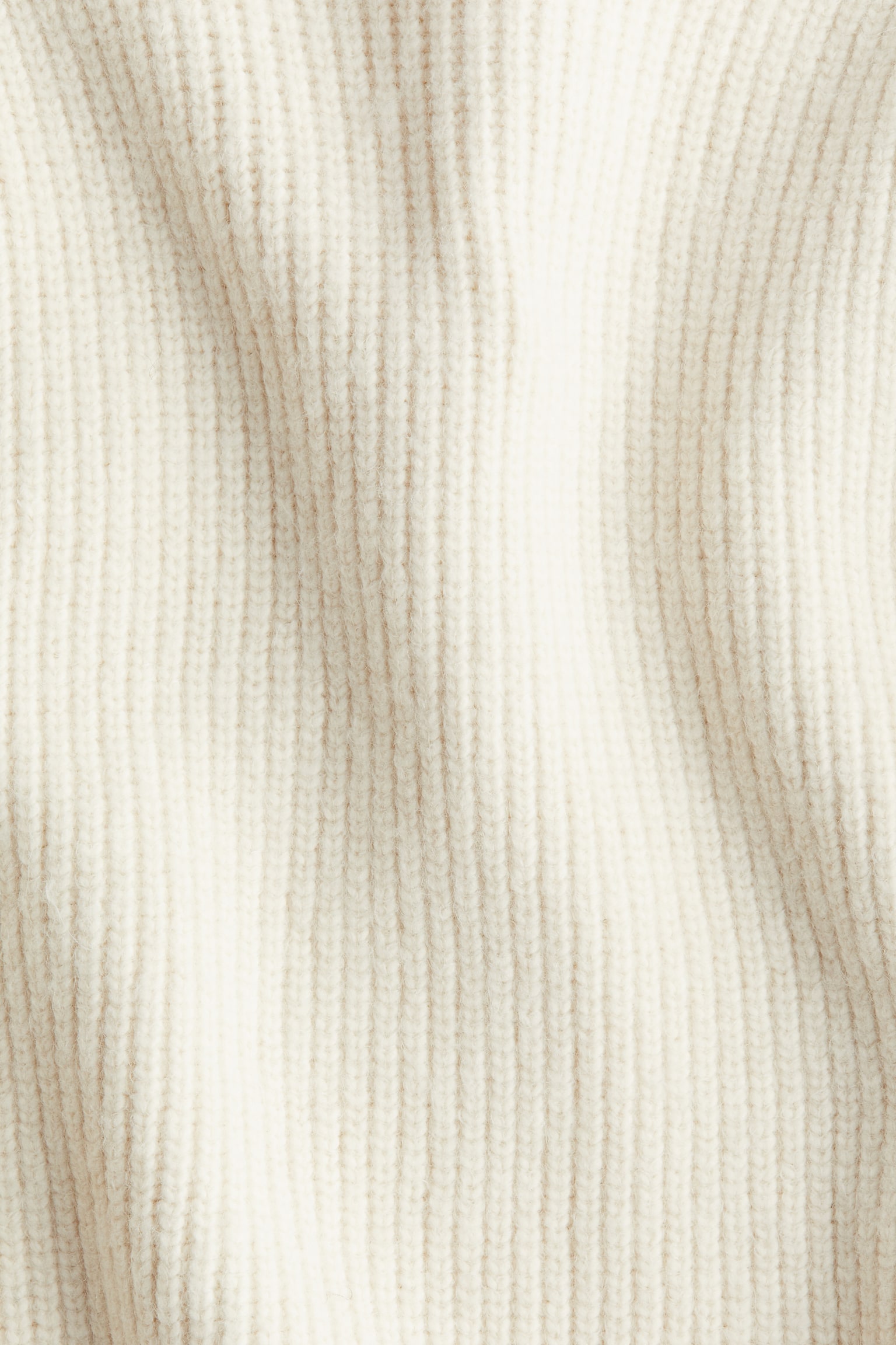 Rib-knit turtleneck jumper - Cream/Dark beige/Dark grey marl - 4