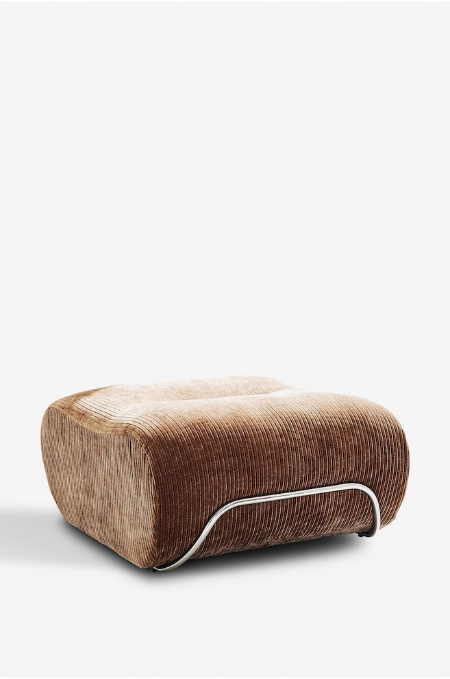 Archie Pouf - Mokkabraun/Graues Konfetti/Rosa Cord - 1