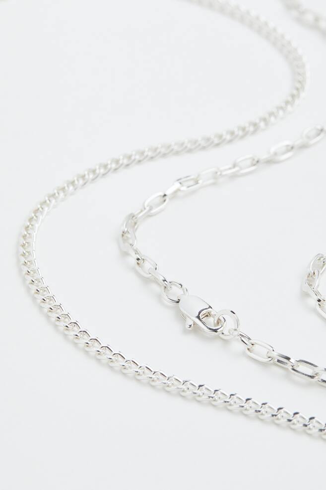 2-pack necklaces - Silver-coloured/Silver-coloured - 2