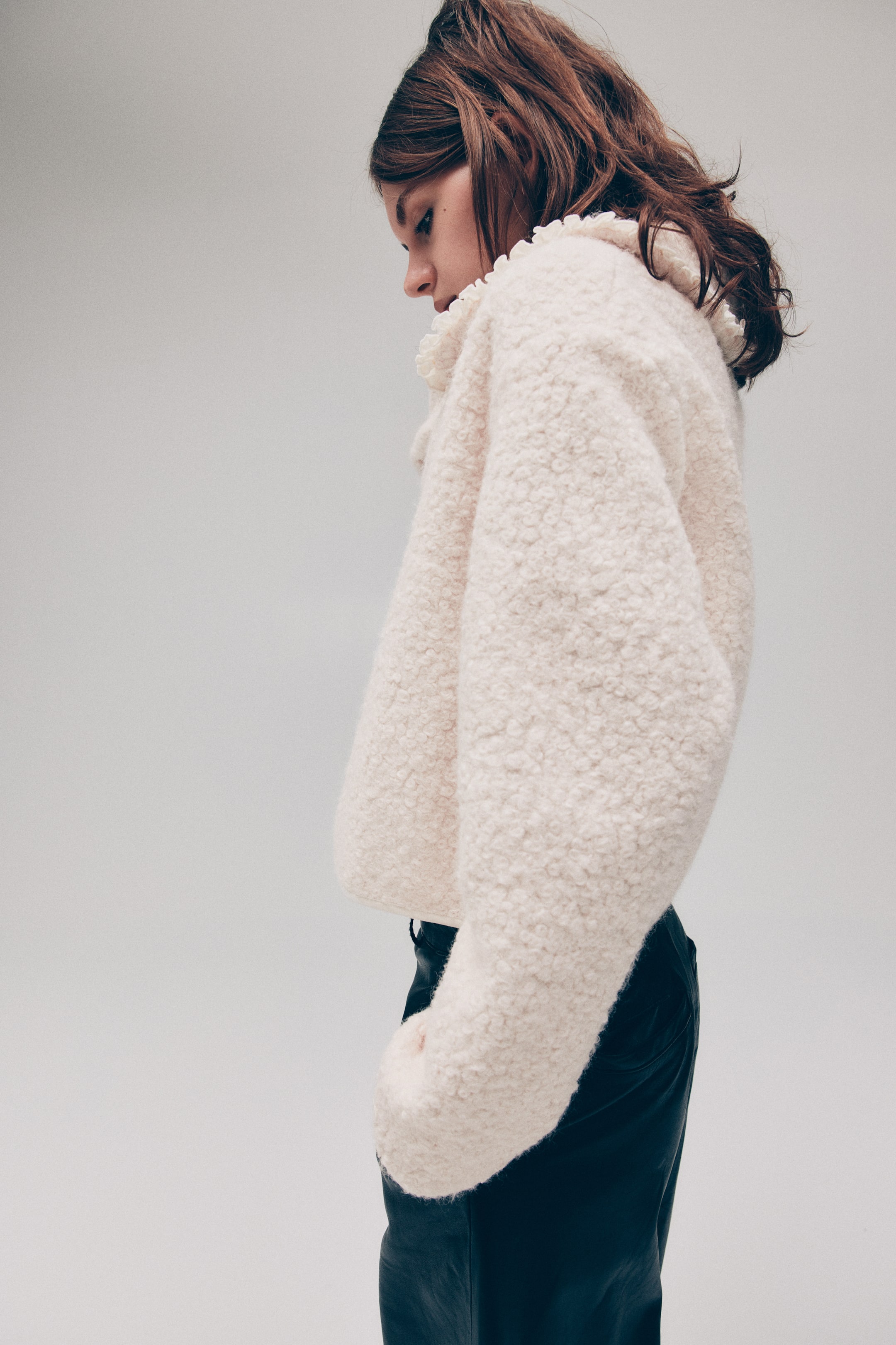 Женские кардиганы H&M Bouclé Cardigan with Collar — фото 4