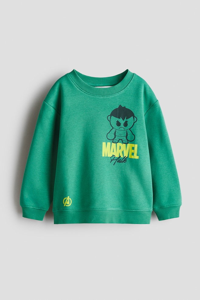 Sweatshirt mit Motivprint - Grün/Hulk/Weiß/Sonic the Hedgehog/Hellgelb/Pokémon/Schwarz/Batman/Dunkelgrün/Minecraft/Rot/Marvel Comics - 1
