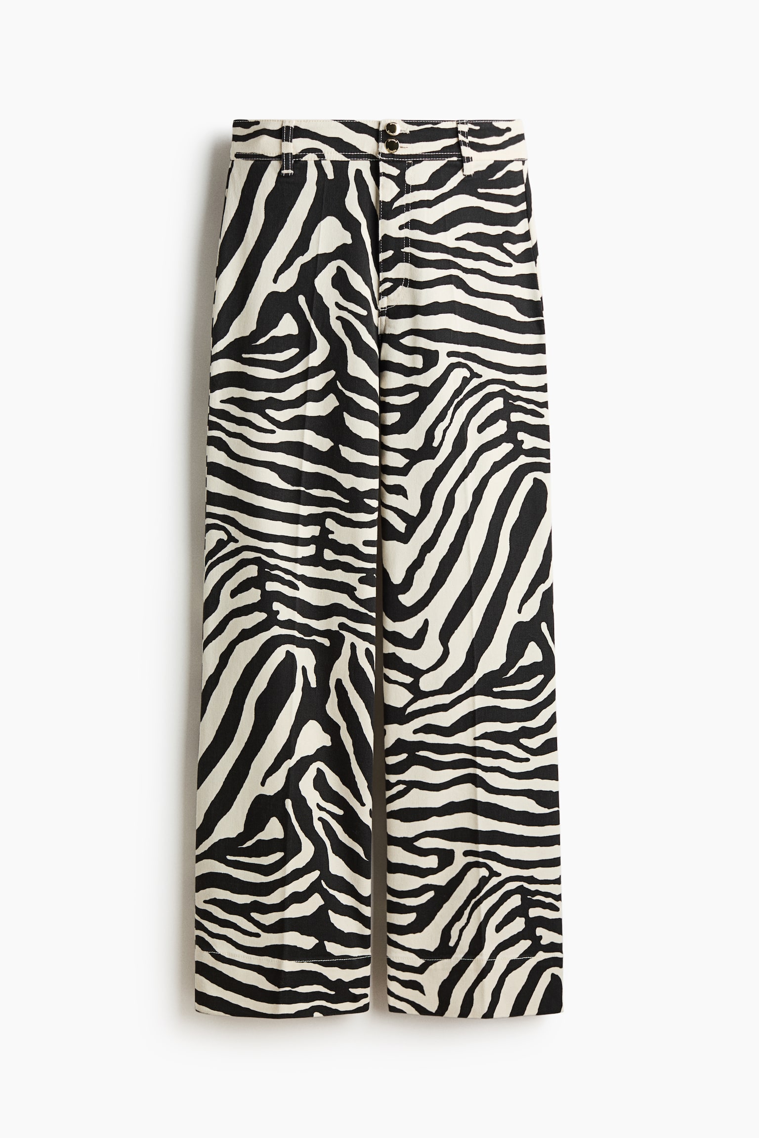 Canvas trousers - White/Zebra print/White/Light pink/Blue - 2