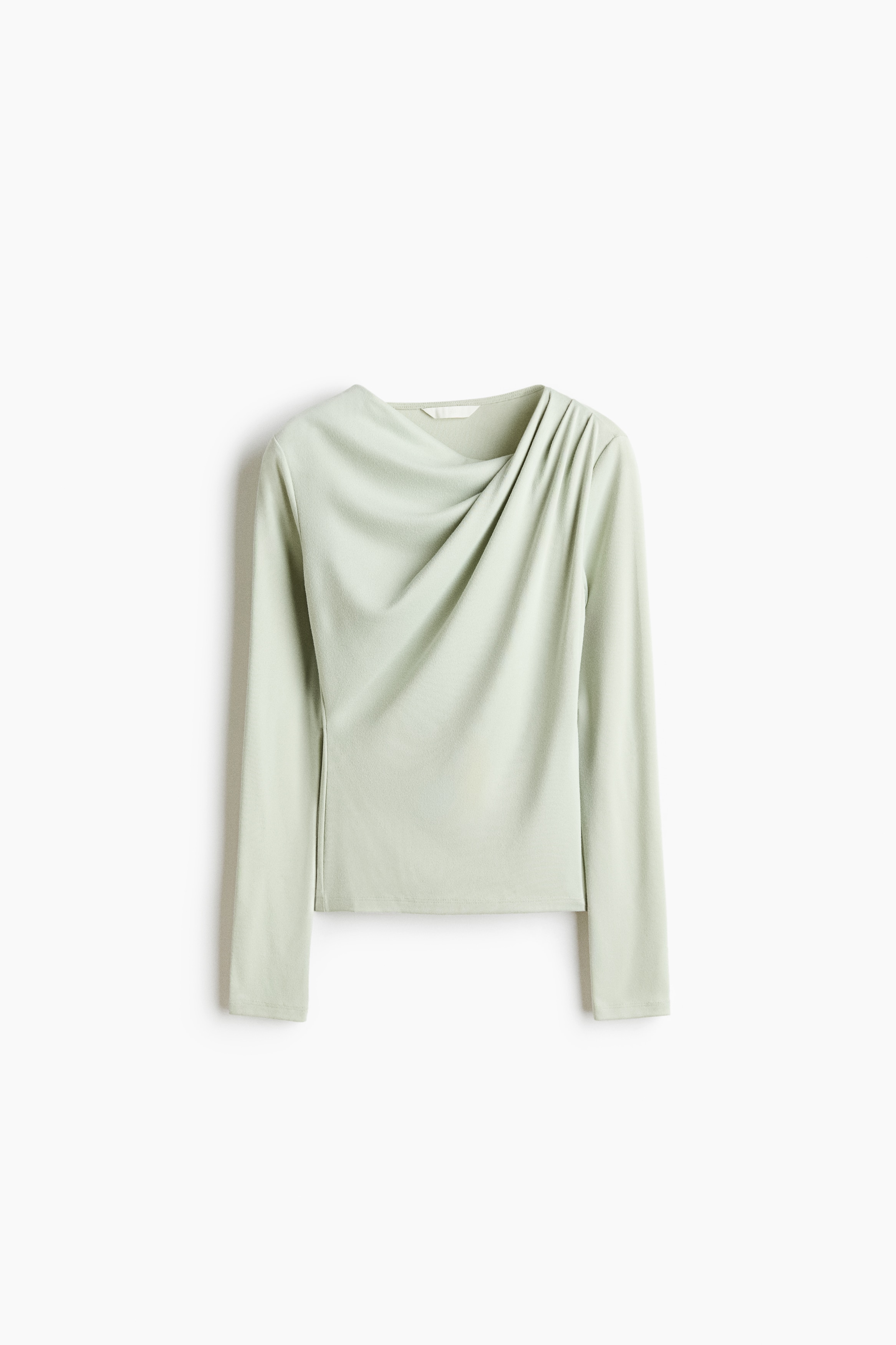 Draped asymmetric top - Light dusty green/Dark brown