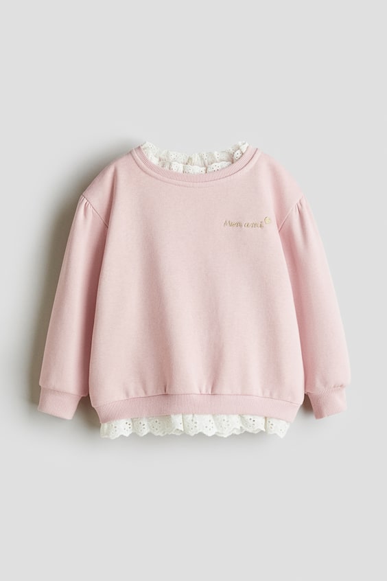 Детские худи H&M Ruffle-Trimmed Sweatshirt