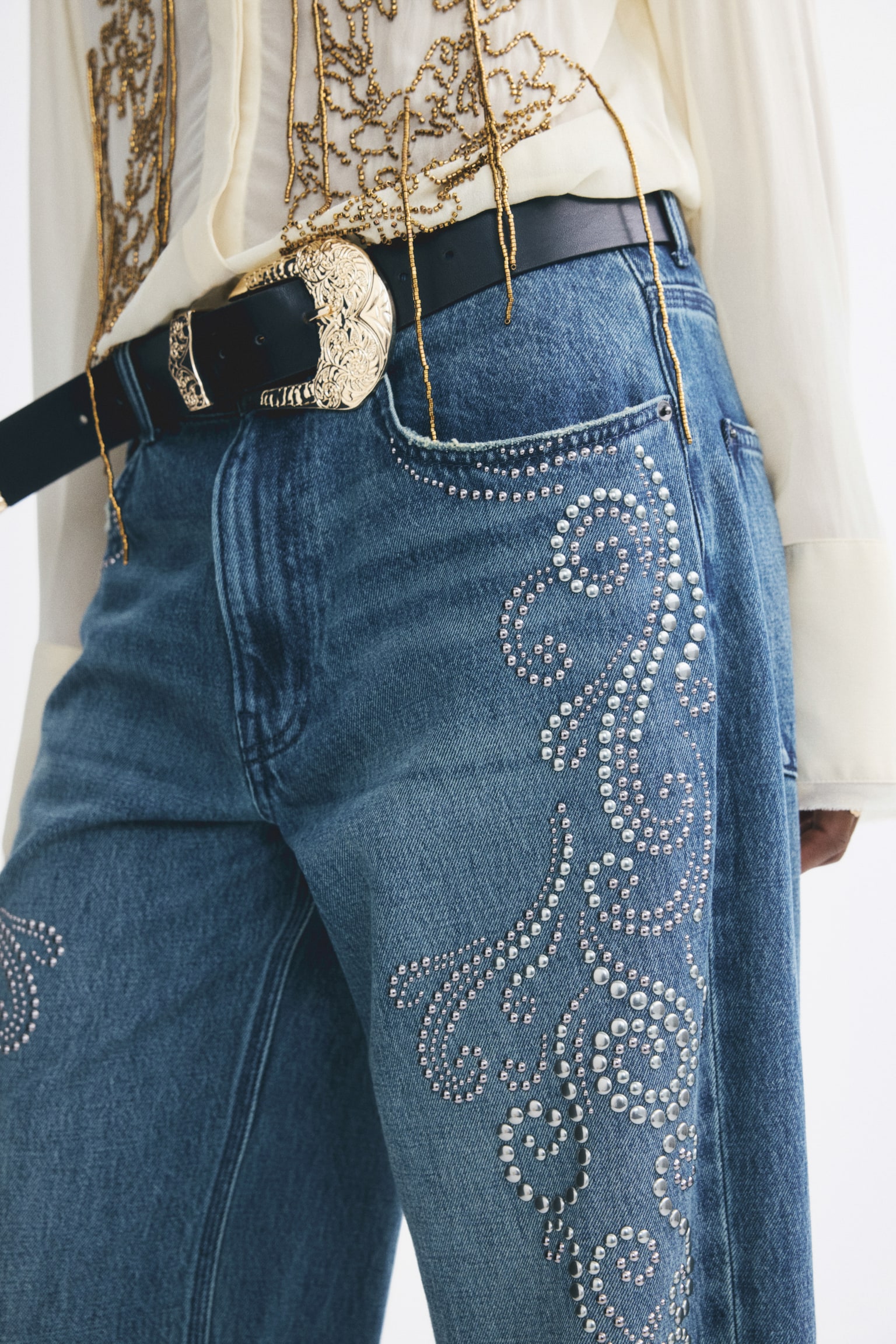 Женские джинсы H&M Straight Regular-Waist, цвет: Светлый джинсовый синий — фото 3