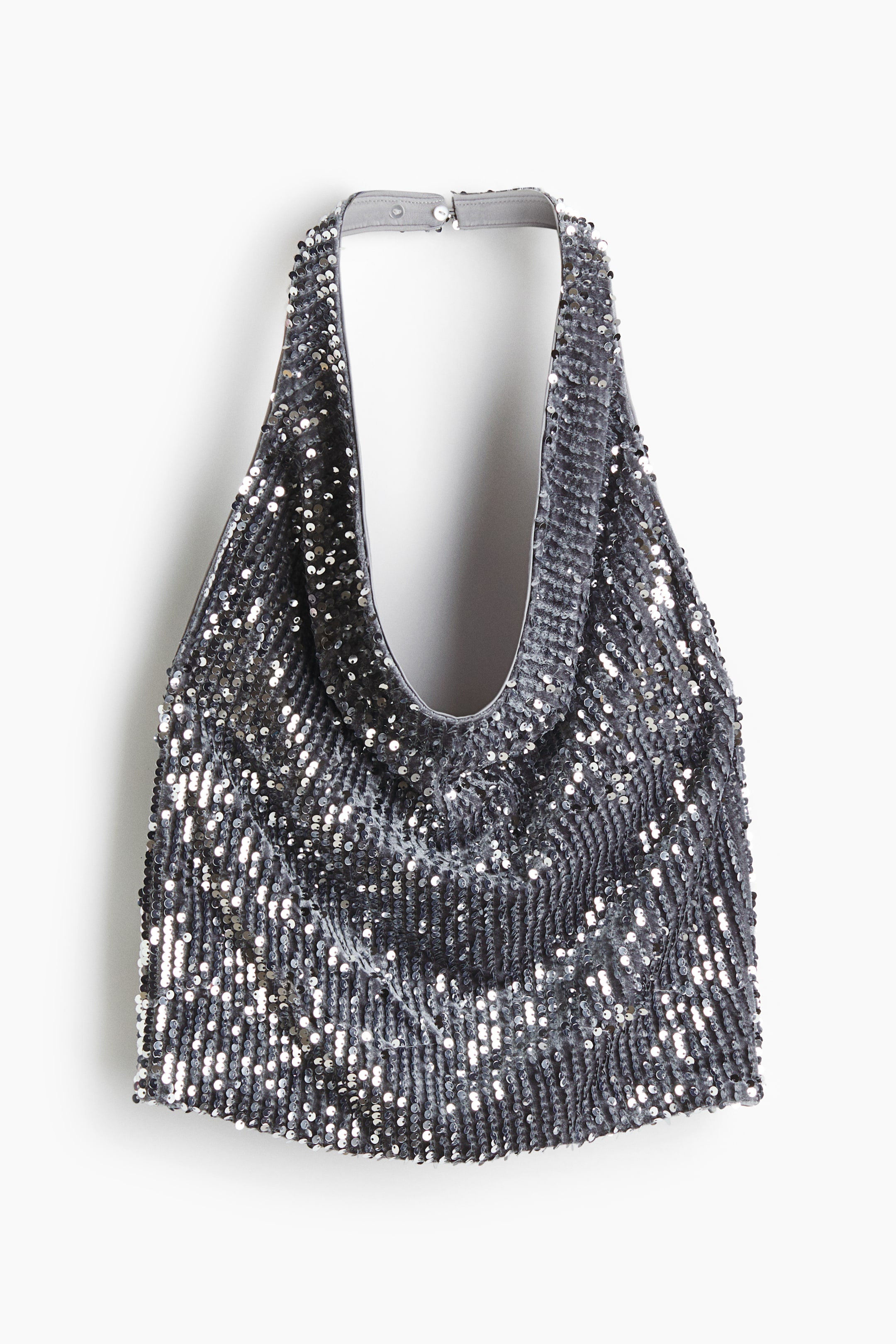 Ver imagen más grande: Top halter de lentejuelas - Plateado - MUJER | H&M ES 5