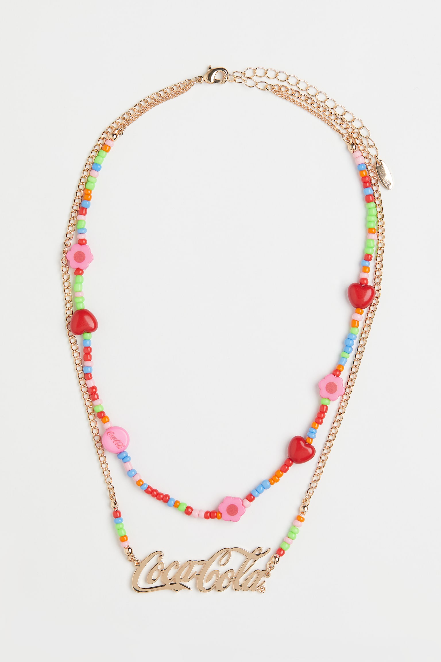 Two-strand necklace - Gold-coloured/Coca-Cola