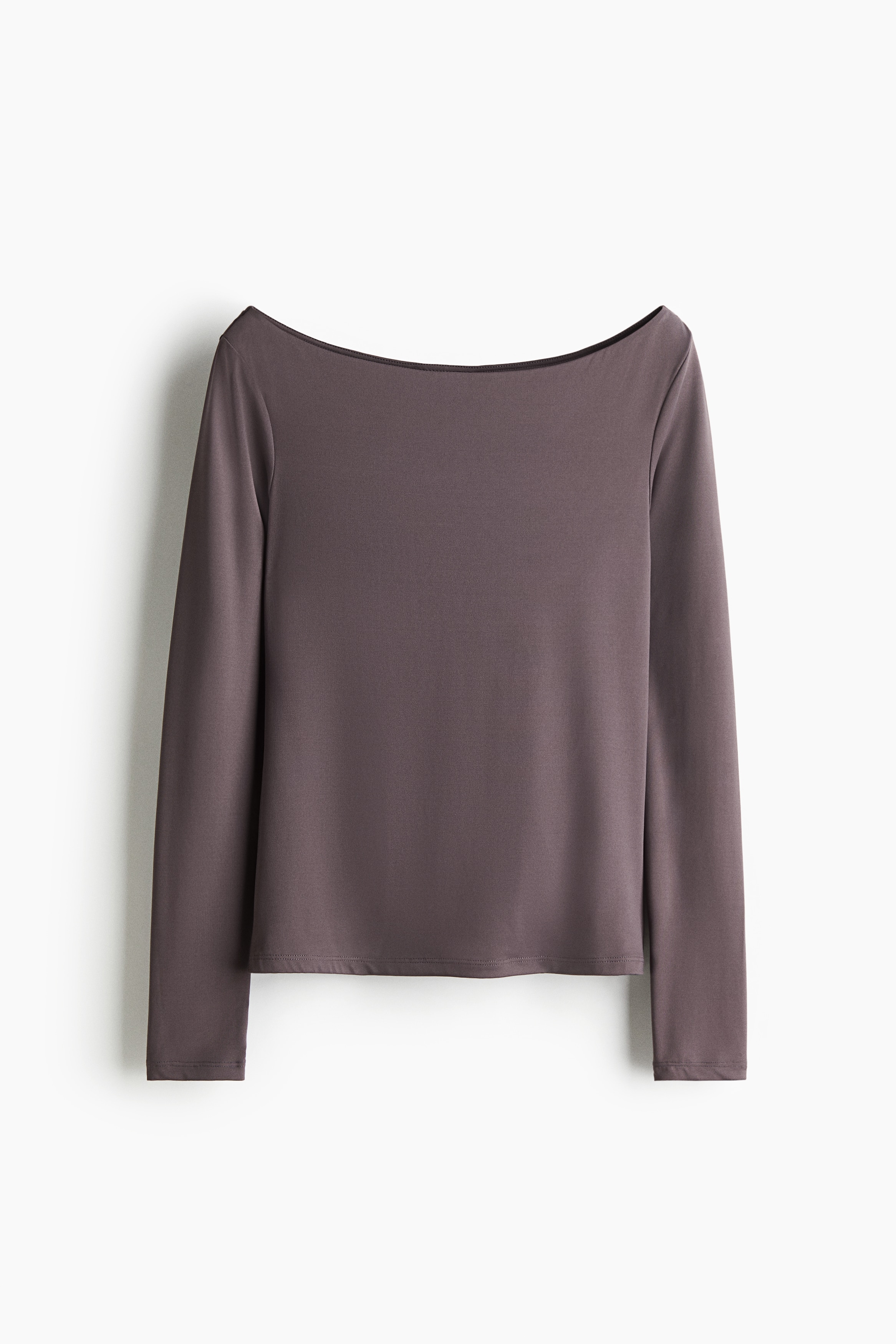 Boat-Neck Top - Dark purple - Ladies | H&M US