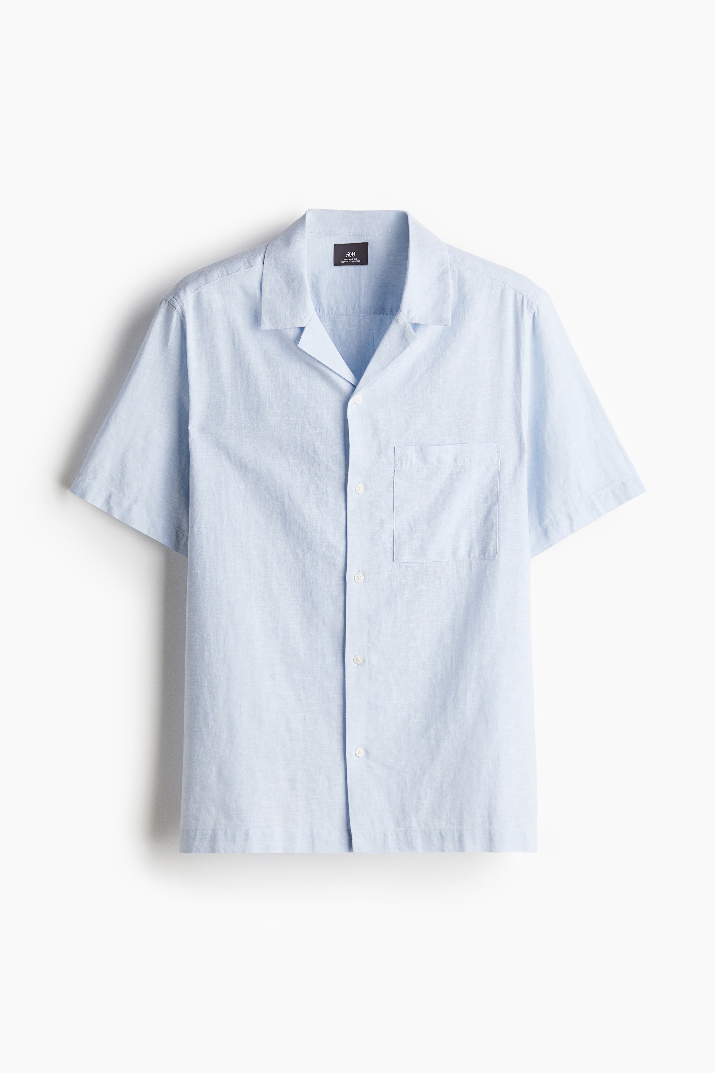 Regular Fit Linen-blend resort shirt - White - Men | H&M IN