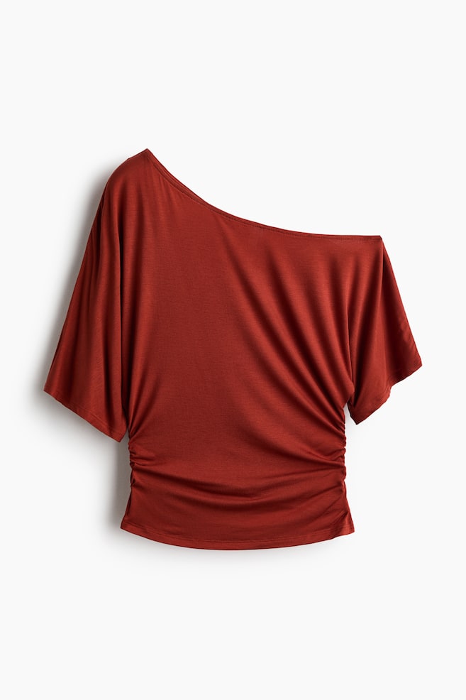 One-shouldertop - Rood - 1