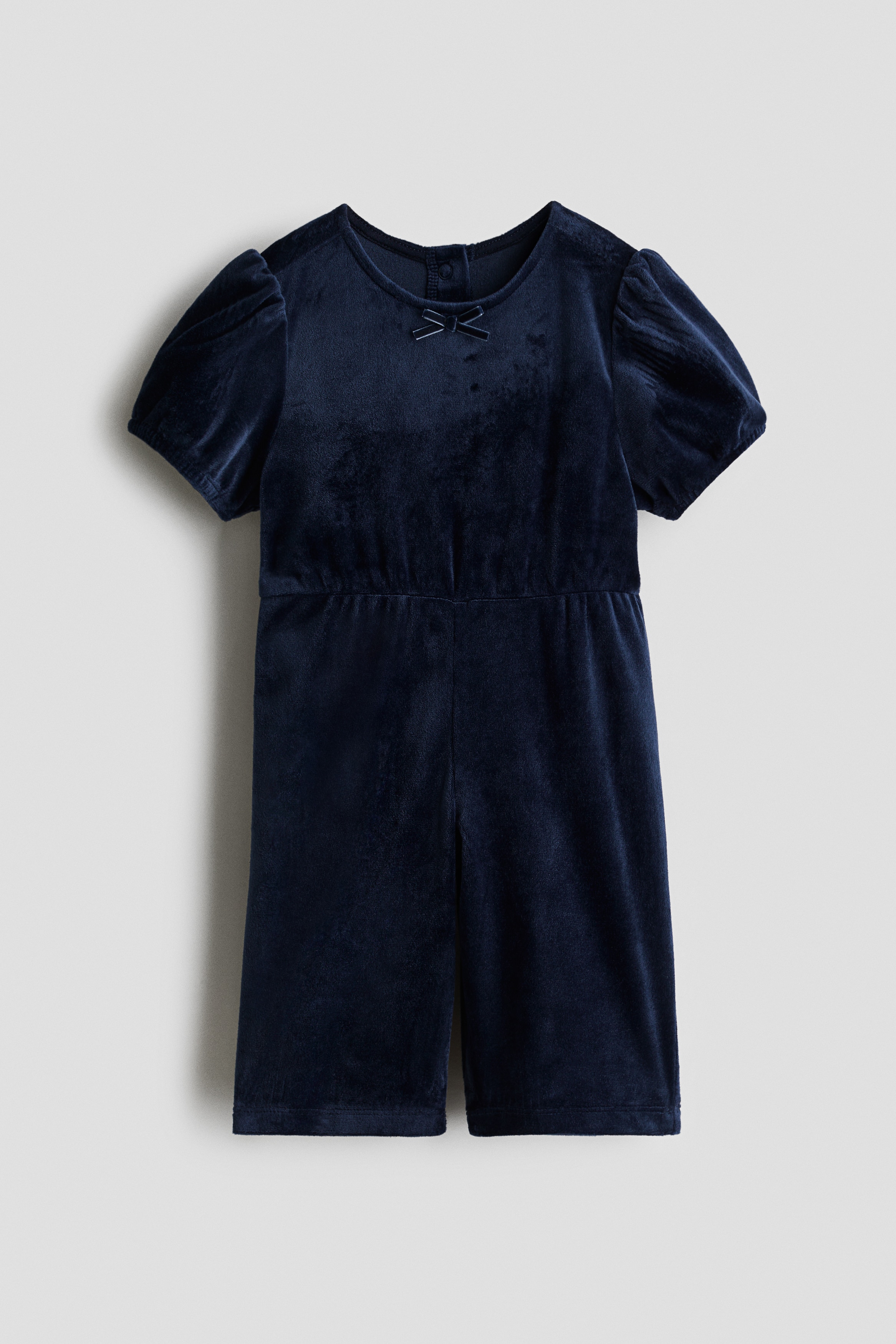 Noworodek - Velour romper suit Granatowy - Size: 80 (9-12M)  - H&M