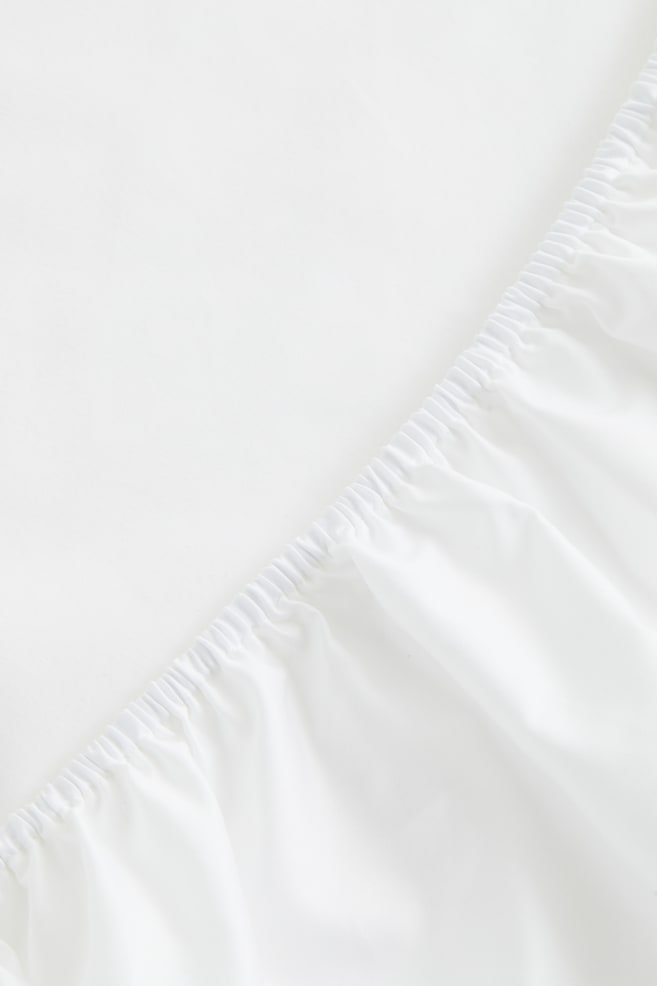 Fitted Cotton Sateen Sheet - White - 3