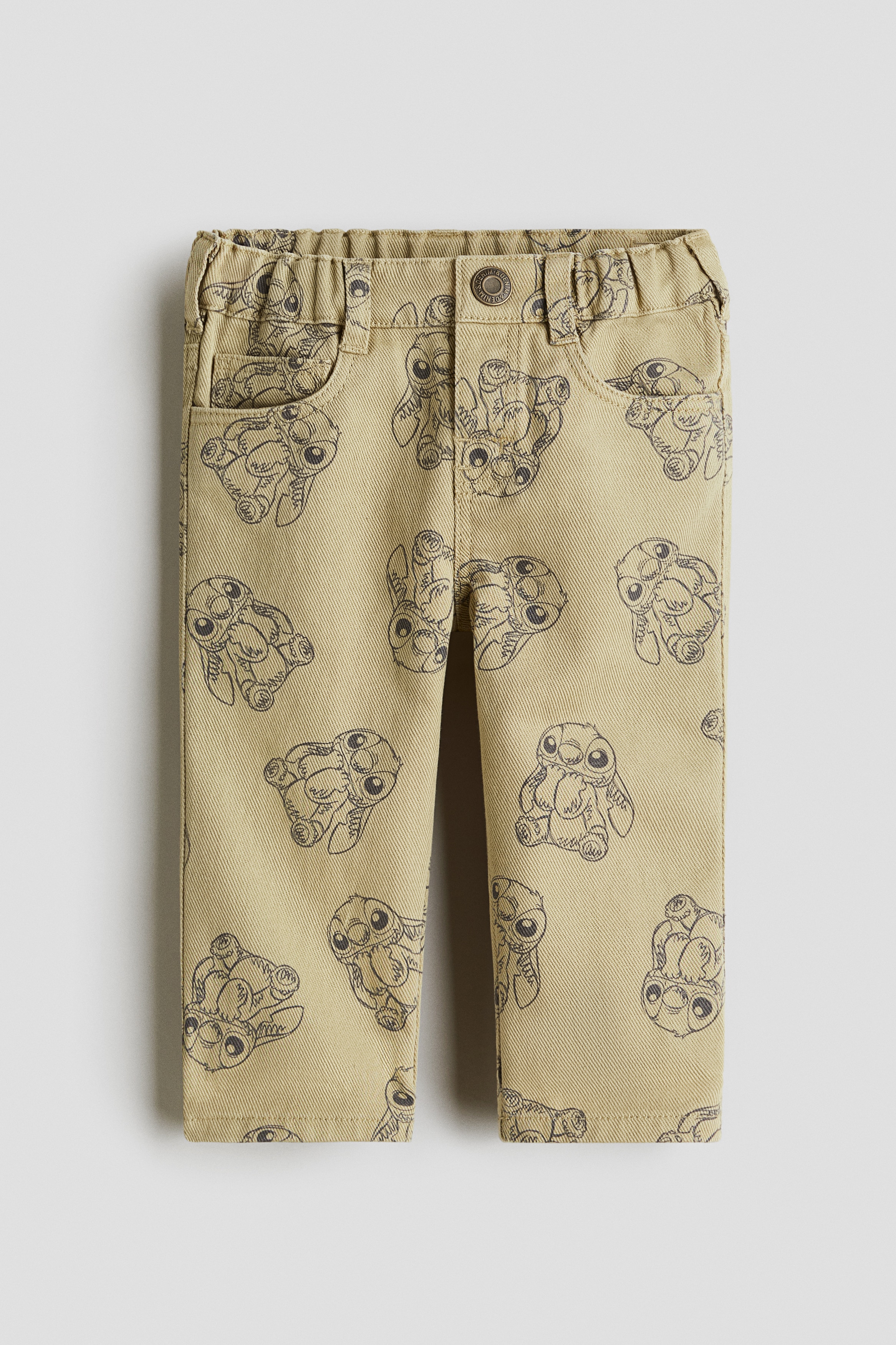 Broek van keper met print - Beige/Lilo & Stitch