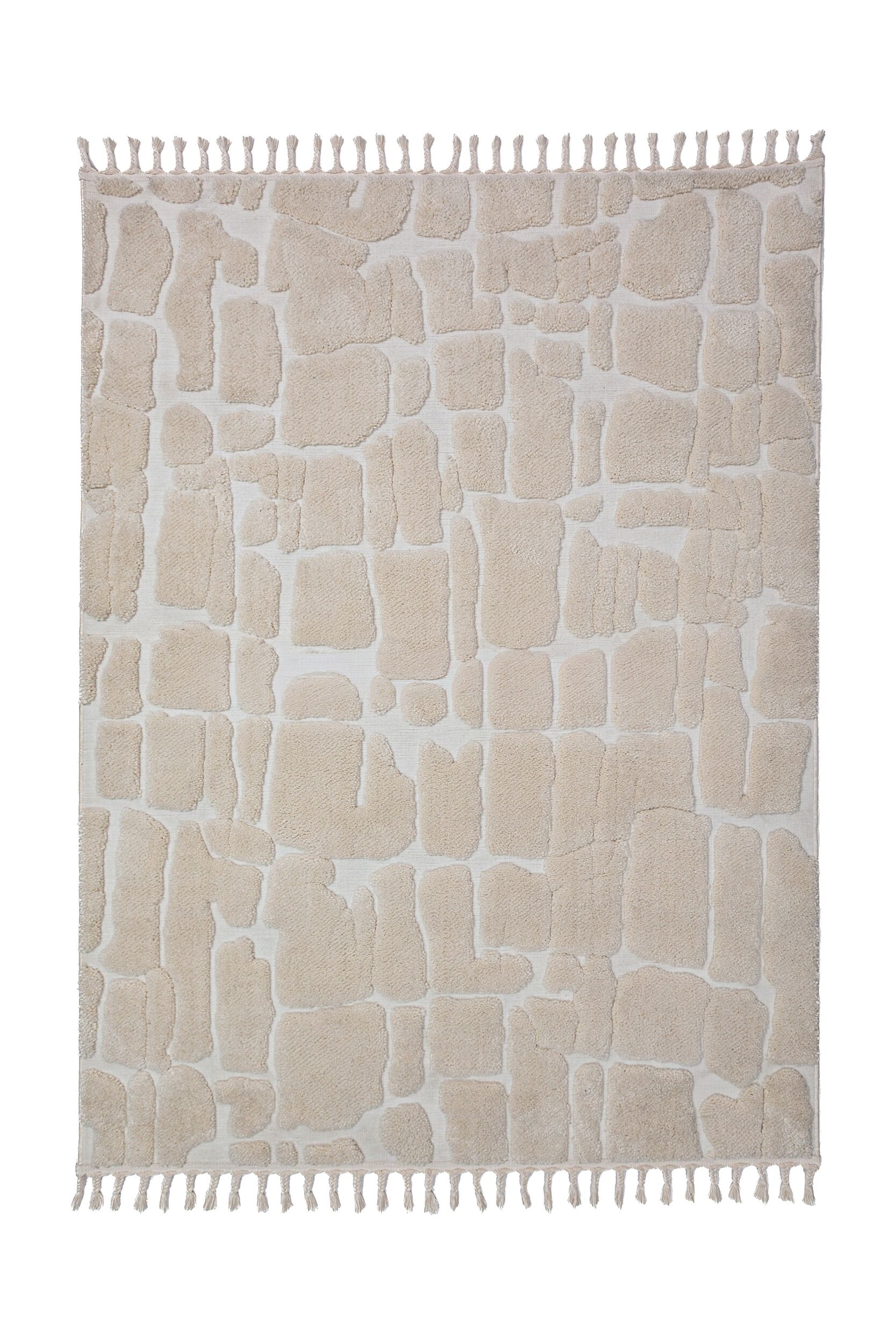 Esra Cobbled Teppich - Creme