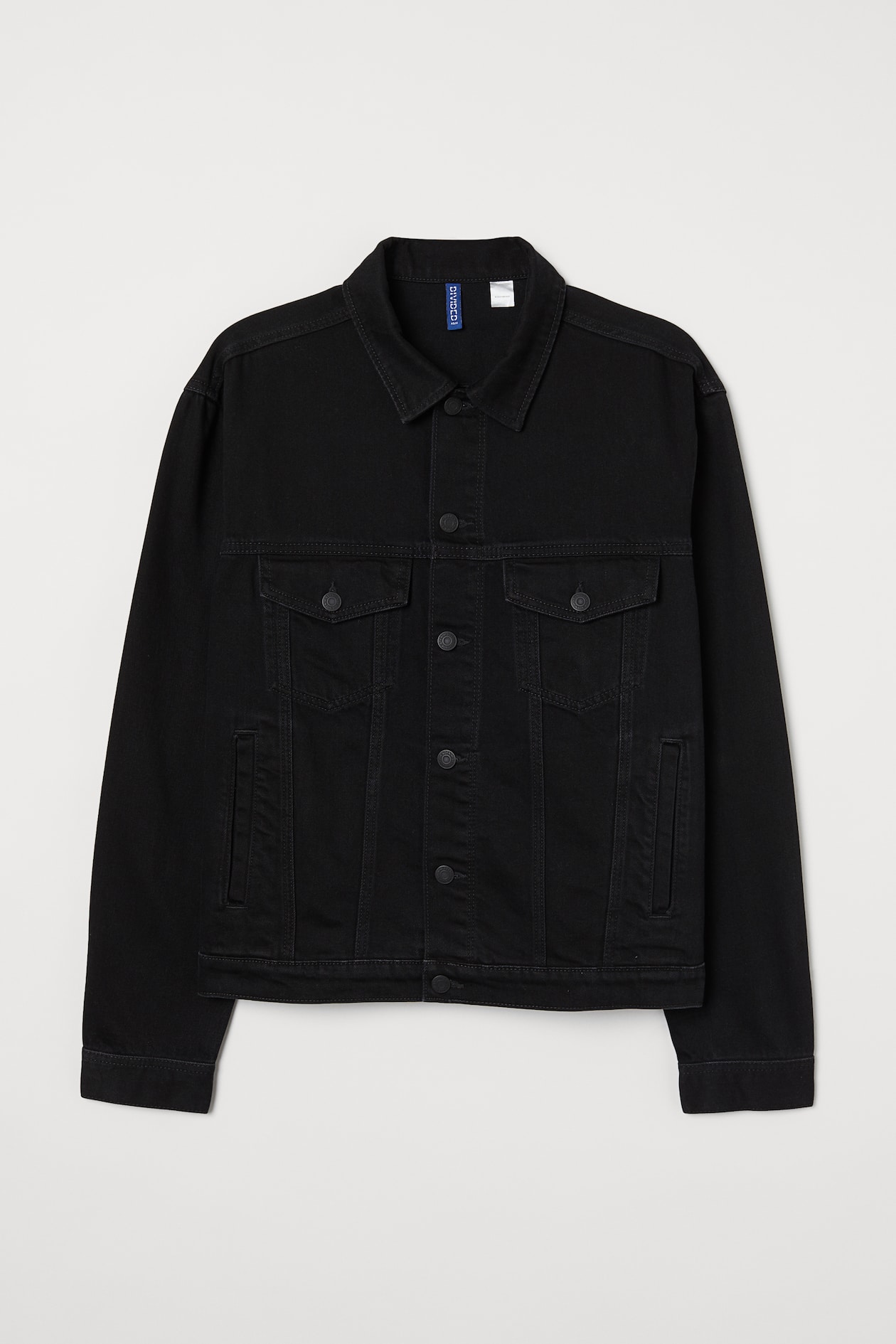 Printed Denim Jacket - Long sleeve - Dark gray/Nirvana - Men | H&M US