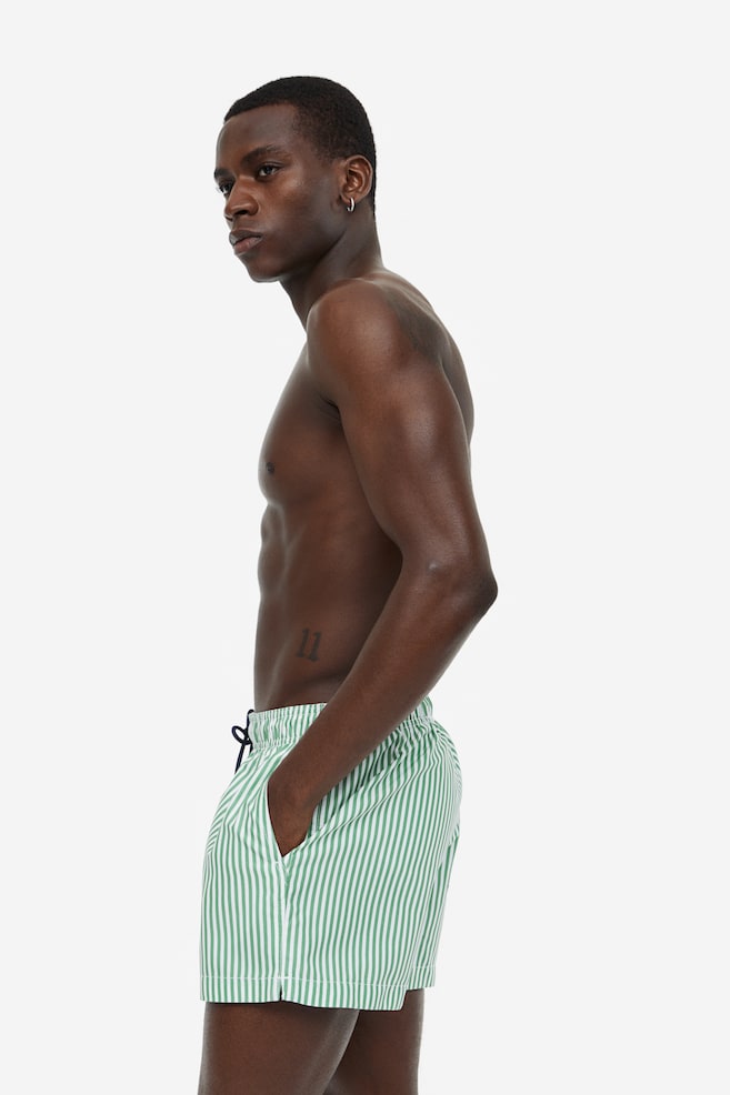 Patterned swim shorts - Green/Striped/Brown/Snakeskin-patterned - 6