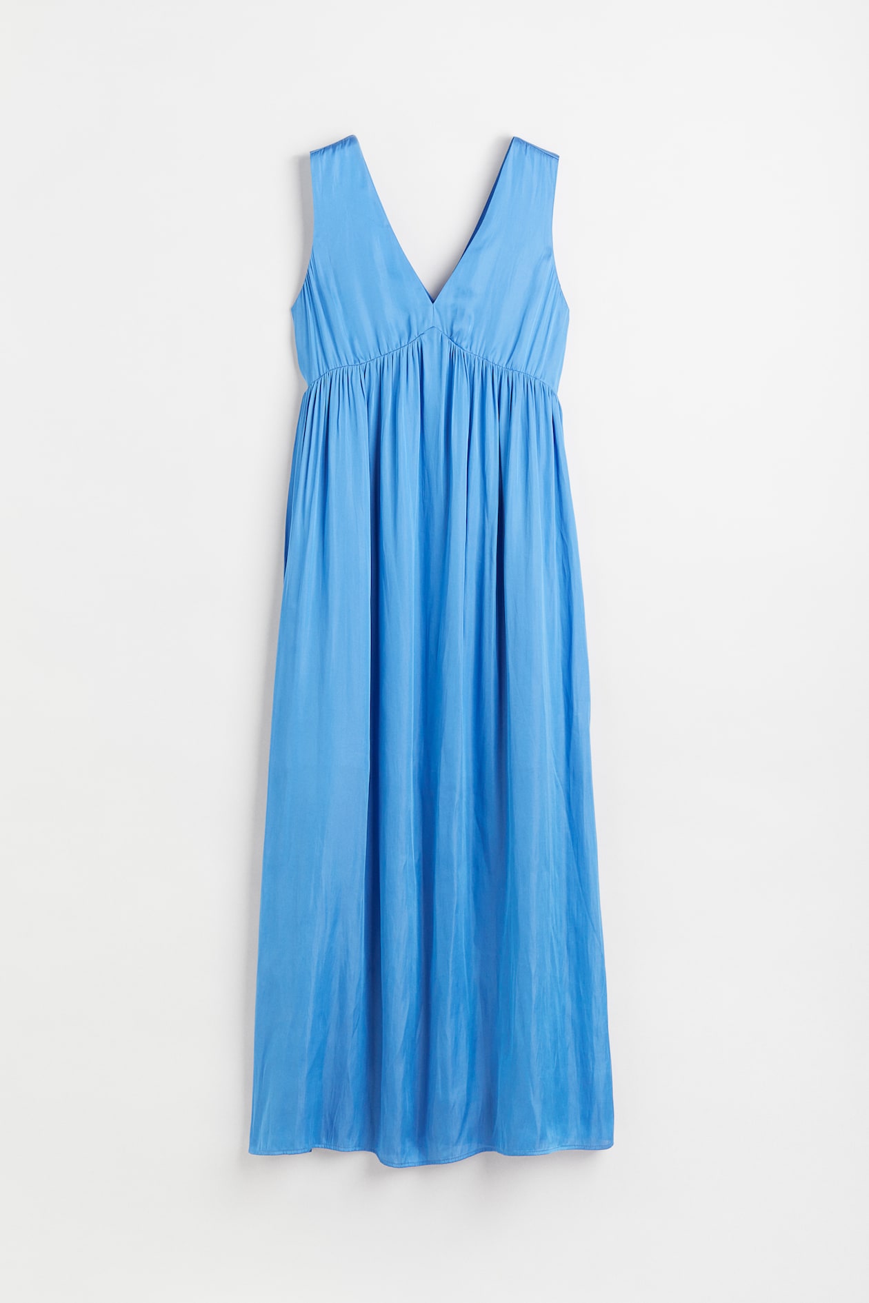 Long V-neck Dress - V-neck - Sleeveless - Blue - Ladies | H&M US