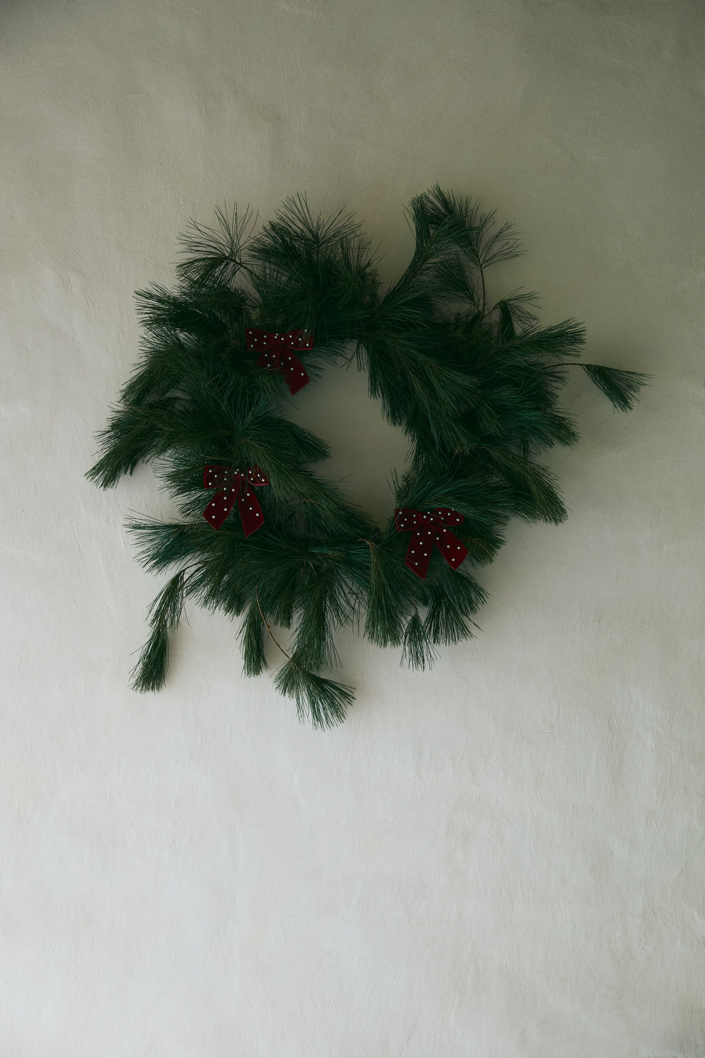 Grande fiocco decorativo con perline - Rosso/Bianco/Nero