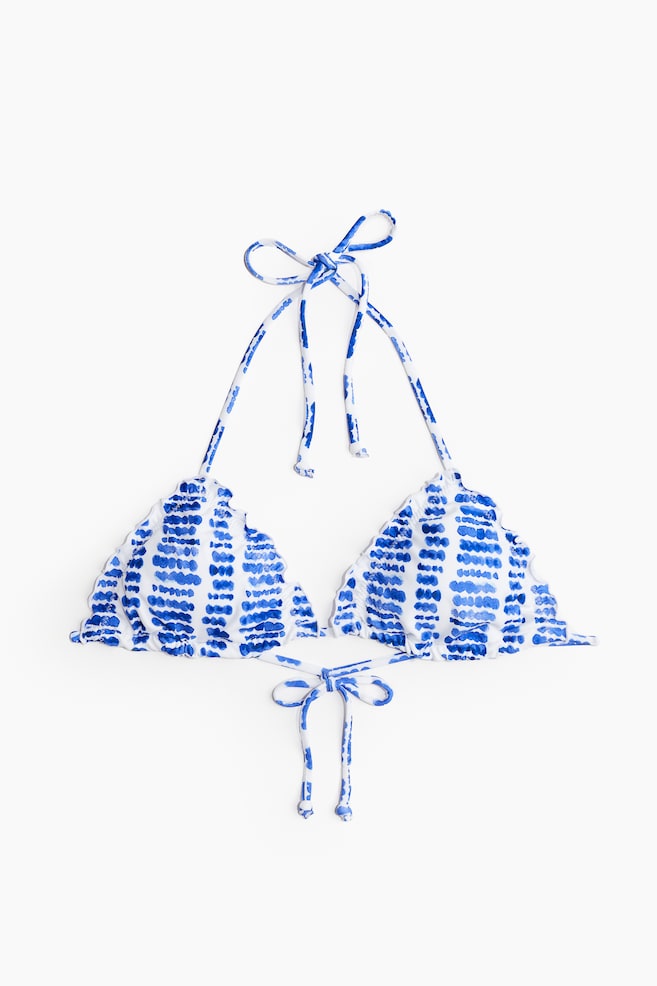 Top bikini triangolo imbottito - Bianco/blu fantasia/Beige/nero fiori/Nero/Blu navy/Azzurro/fiori/Bianco - 2
