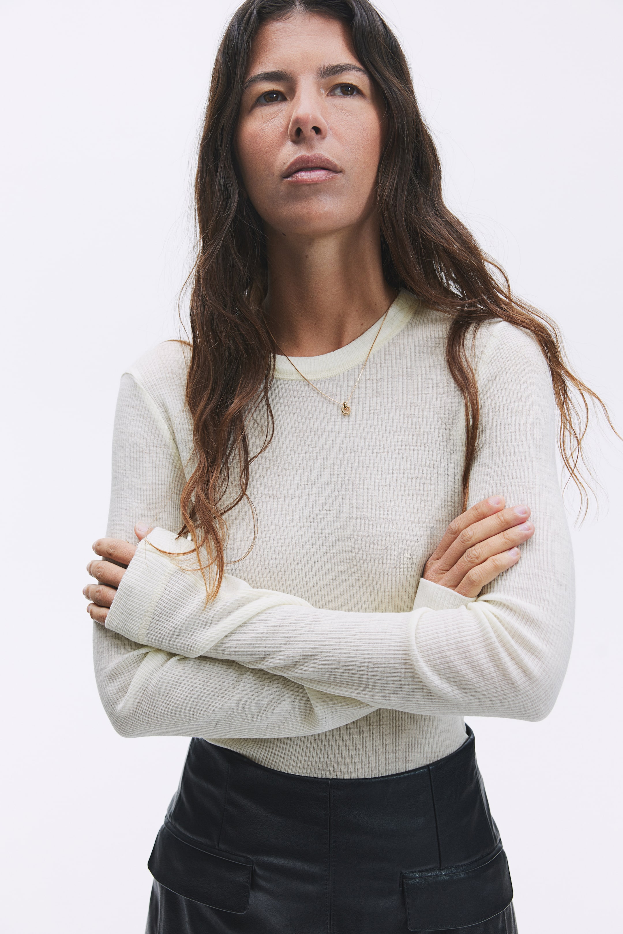 Rib-Knit Wool Top