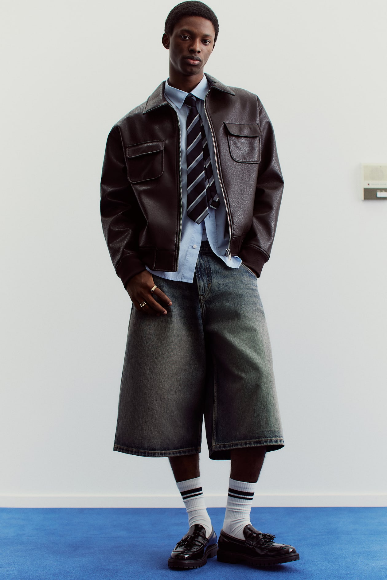 Boyfriend Baggy Short Dungarees Super Baggy Denim Shorts Denim - Main Image