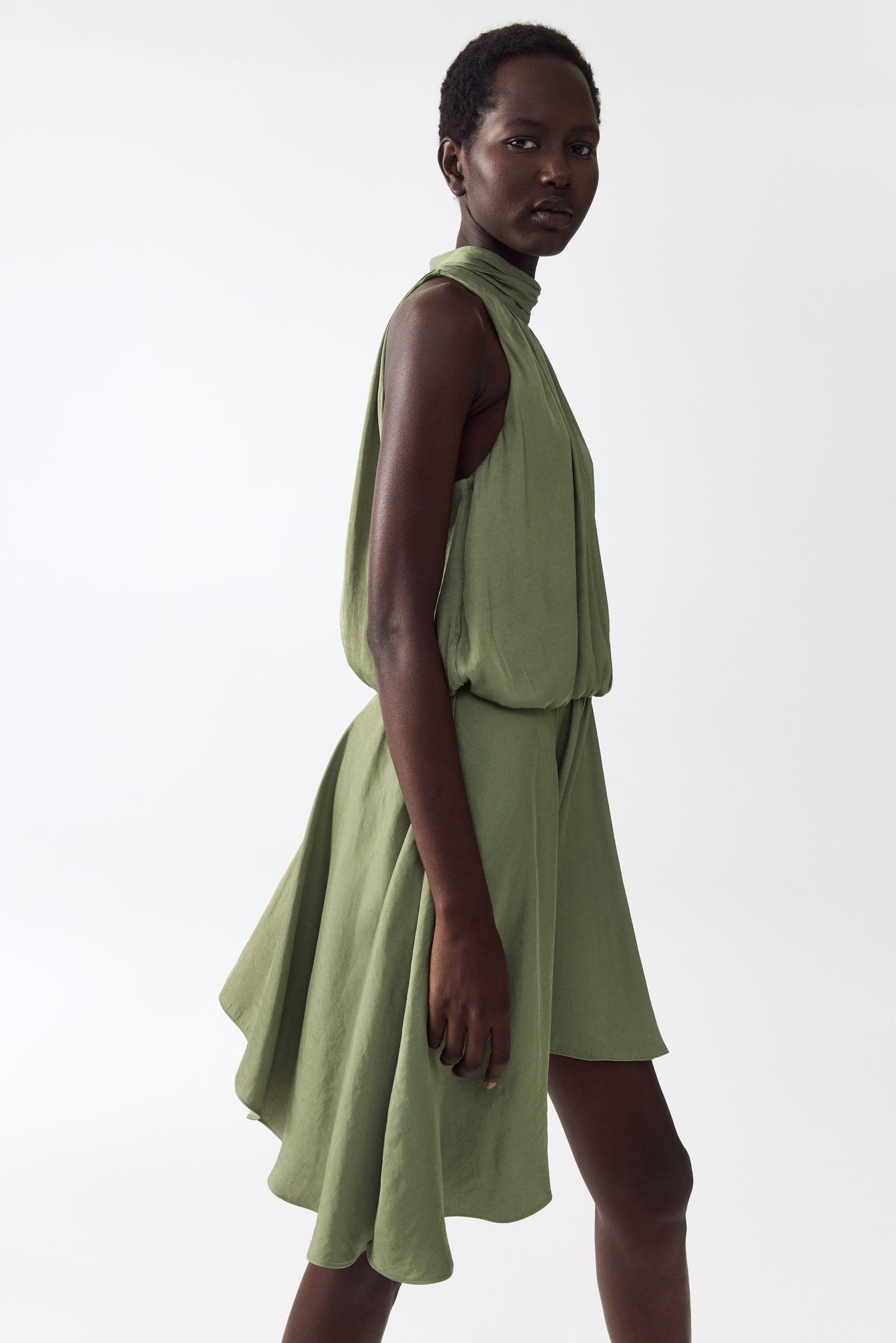 Asymmetric-skirt dress - 7