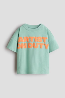 Oversized T-shirt i bomull med tryck
