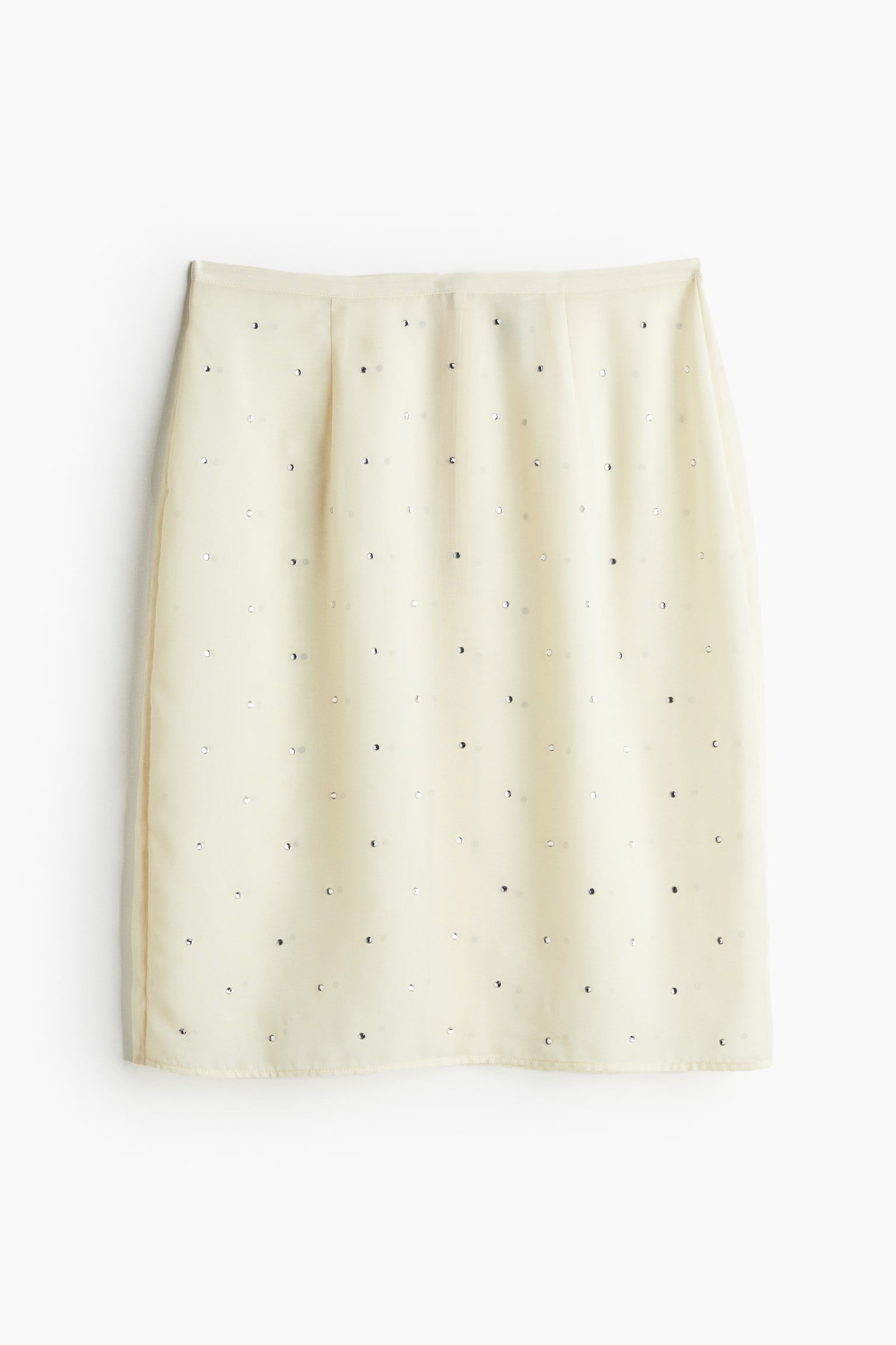 Rhinestone-embellished skirt - Light beige - 2