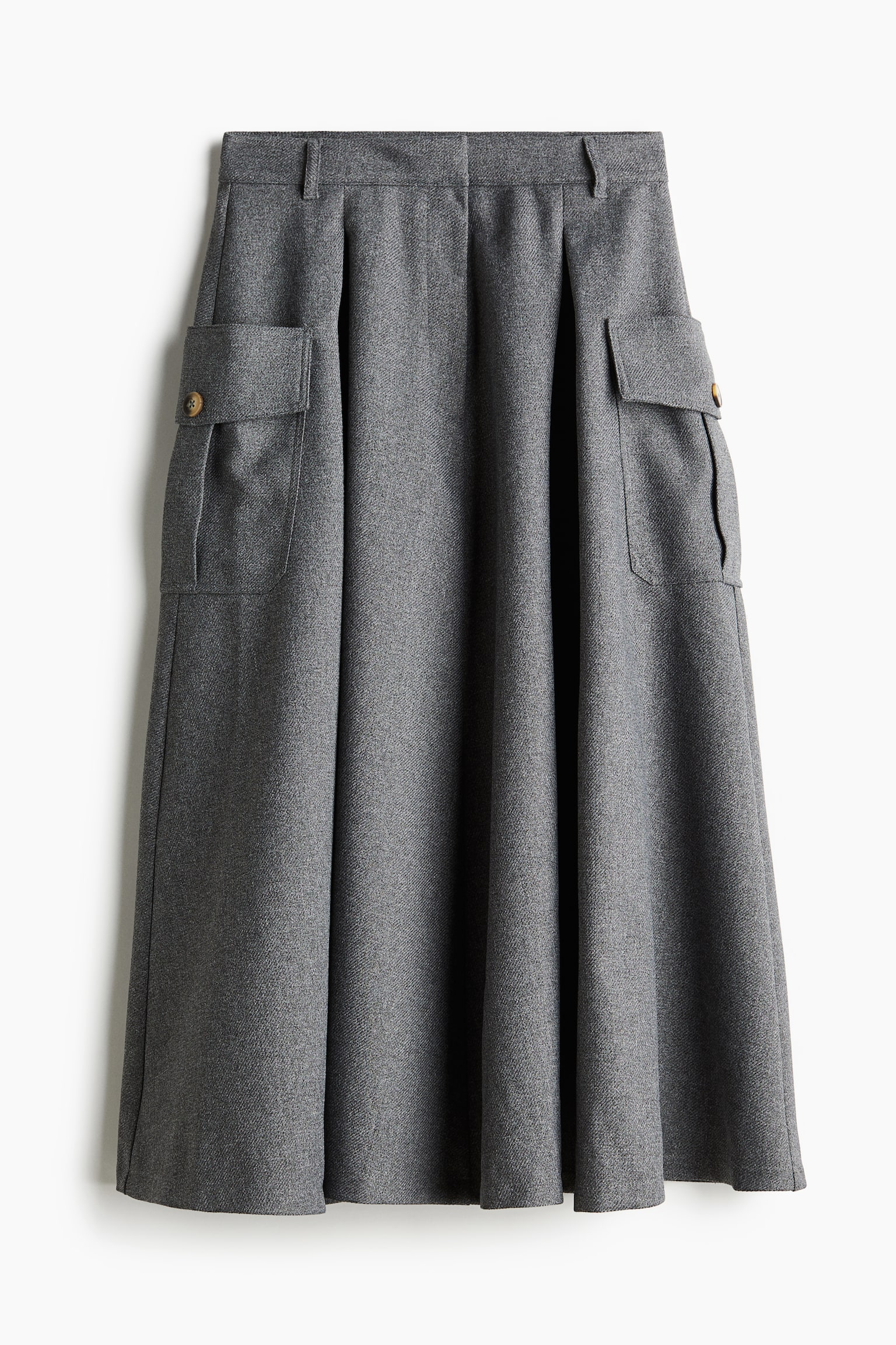 Pocket-detail skirt - Grey marl - 2