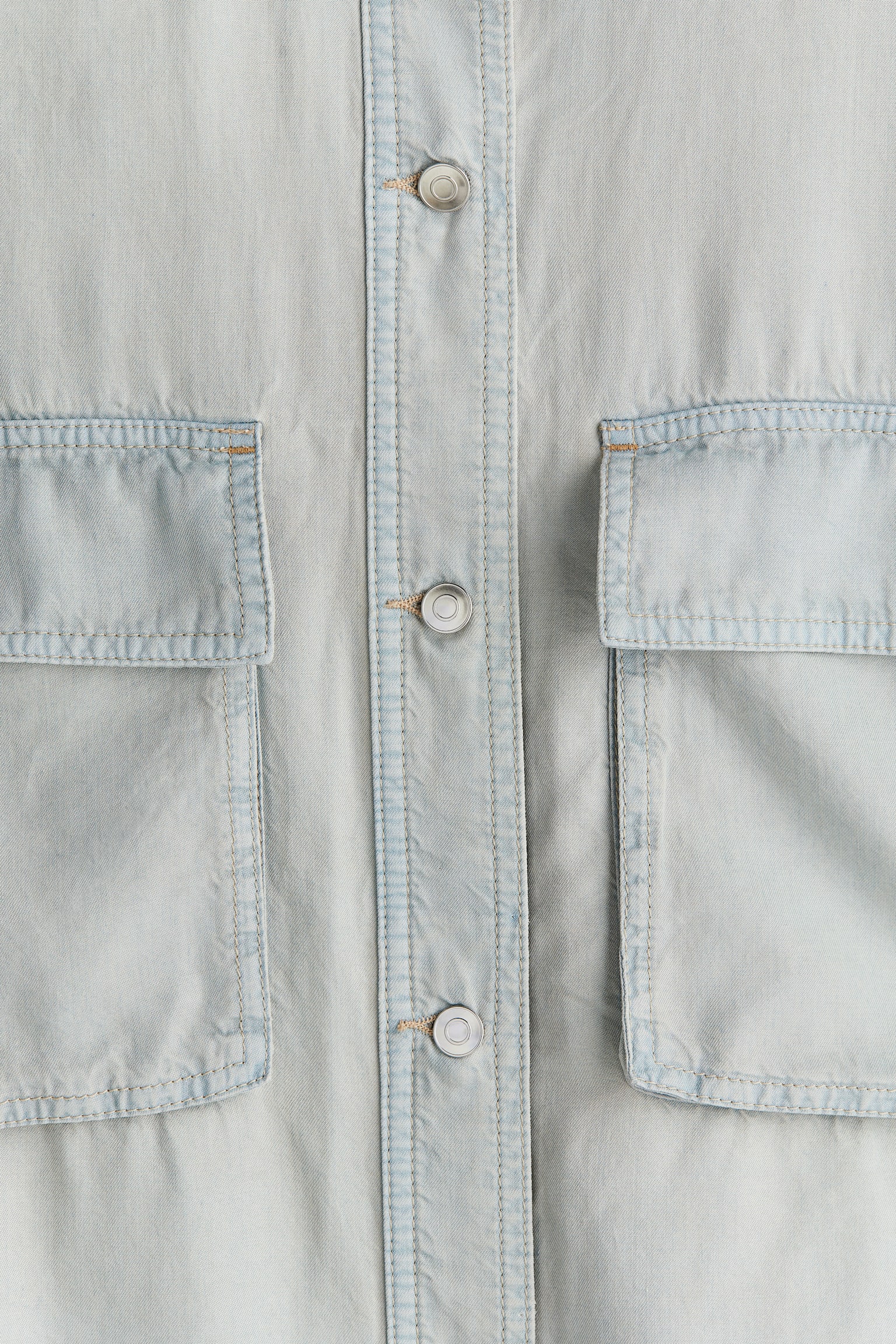 Oversized denim shirt - Pale denim blue/Grey - 3