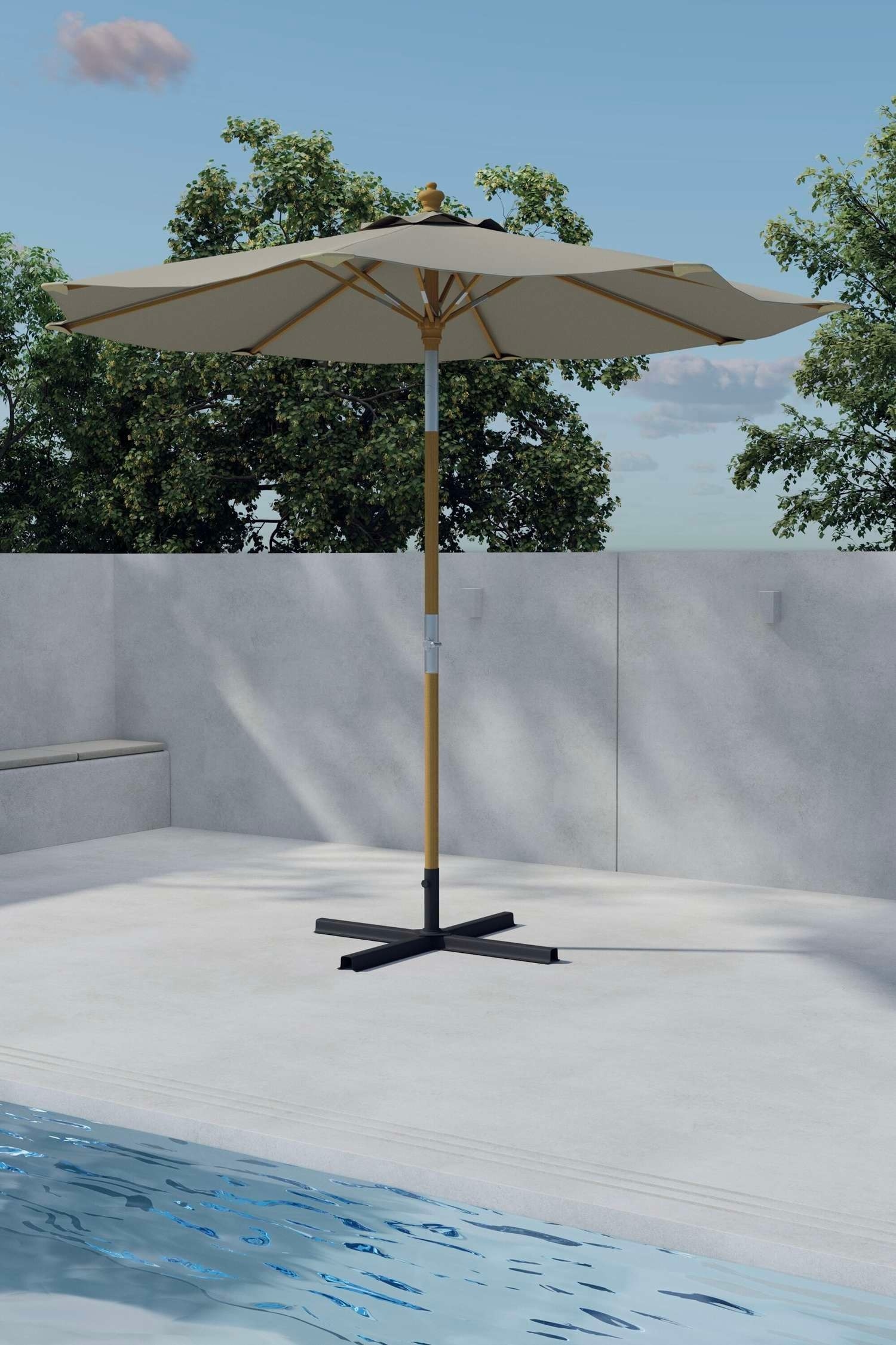 Cerox Parasol - Polyester, Beige/Polyester, Grå/Polyester, Hvid