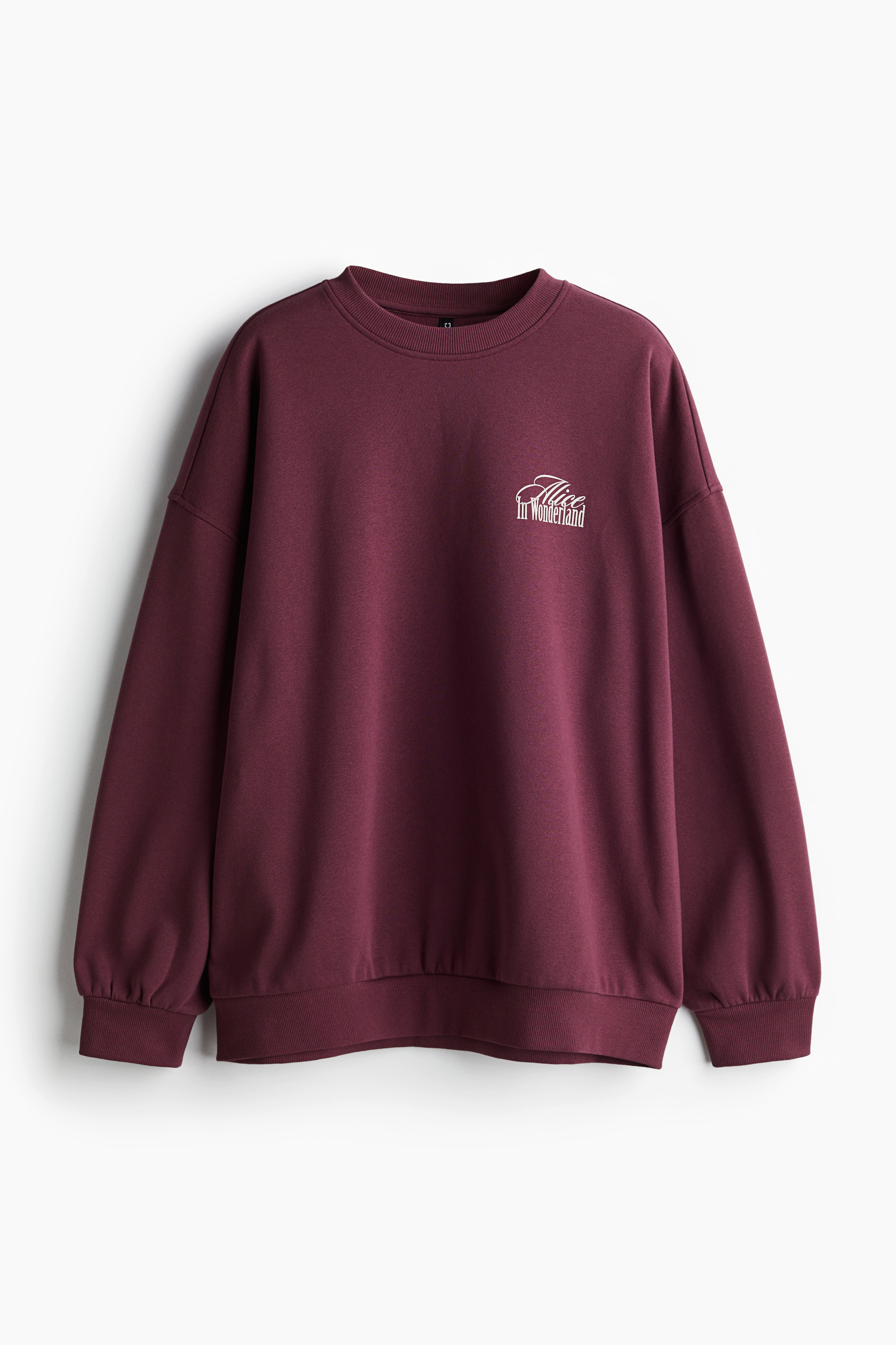 Oversized Printed Sweatshirt - Burgundy/Alice in Wonderland - Ladies | H&M  US