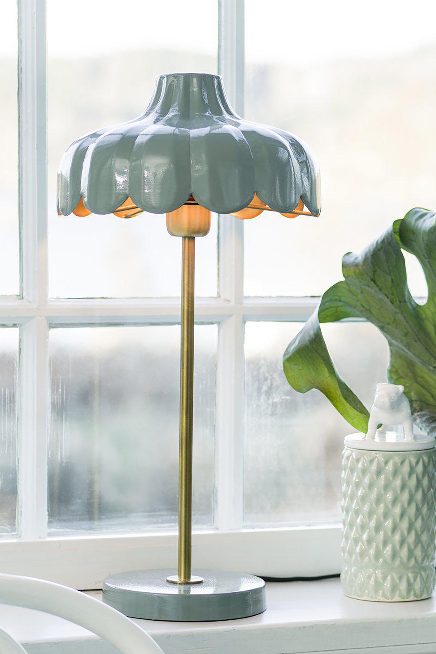 Wells Tafellamp 50cm - Groen/Wit/Zwart/Naturel