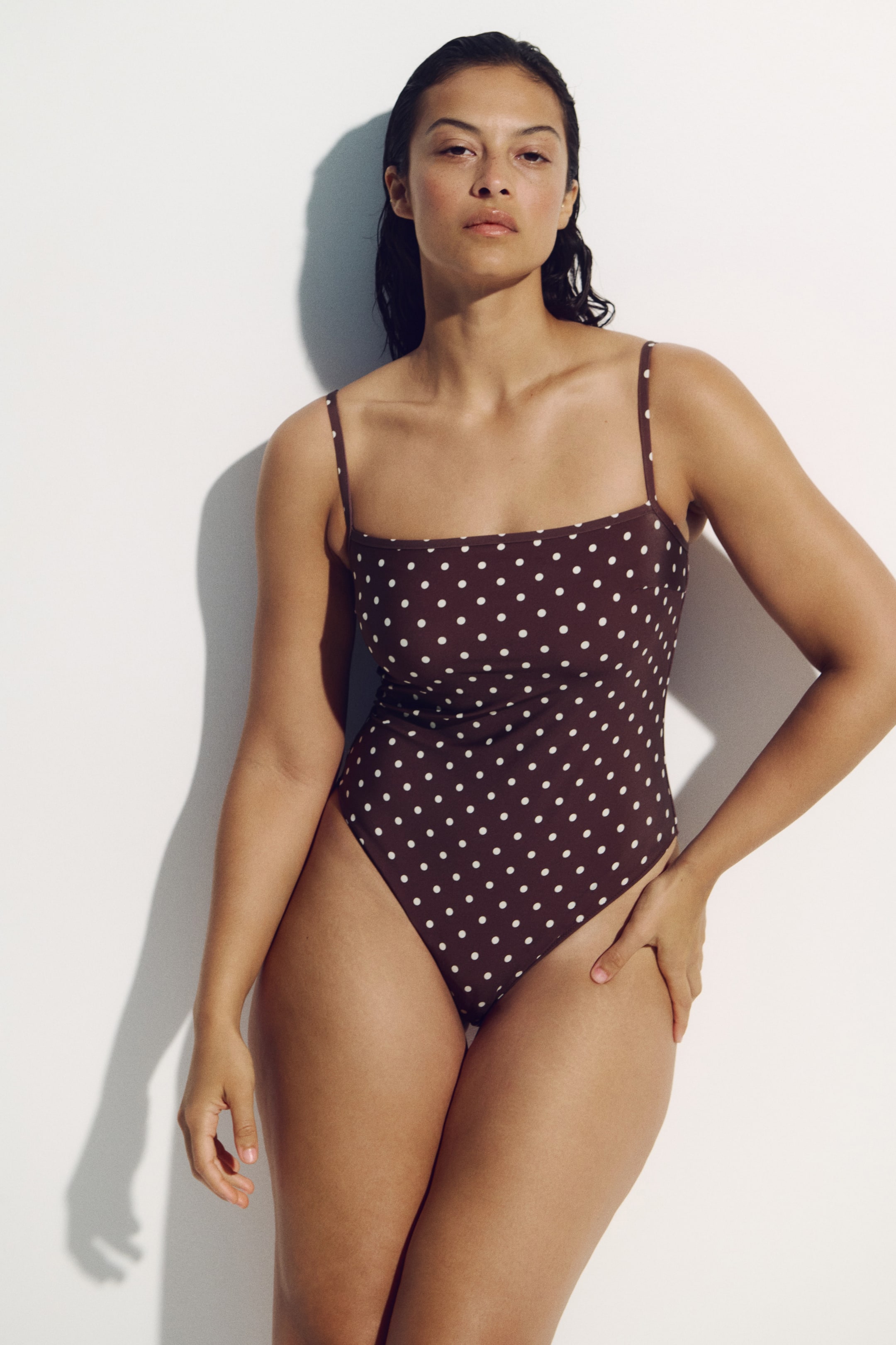 Padded-Cup High-Leg Swimsuit