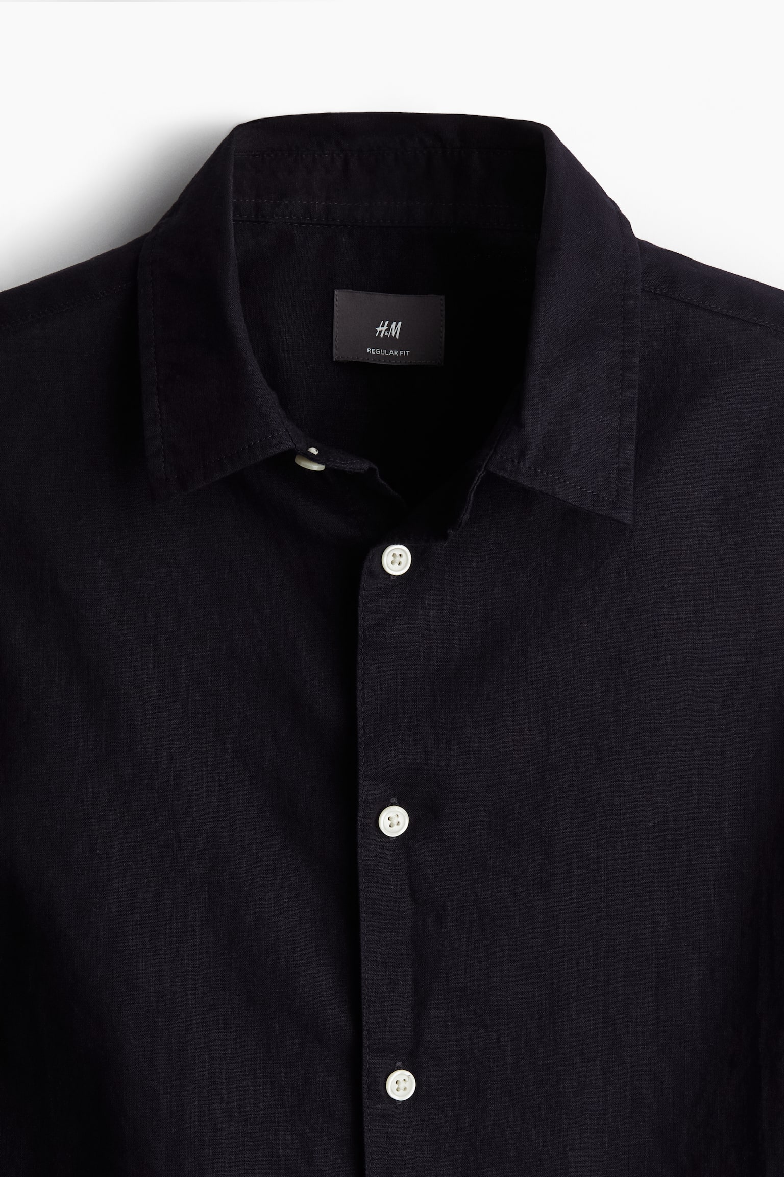 Regular Fit Linen-blend shirt - Navy blue/Cream/White/White/Blue - 4