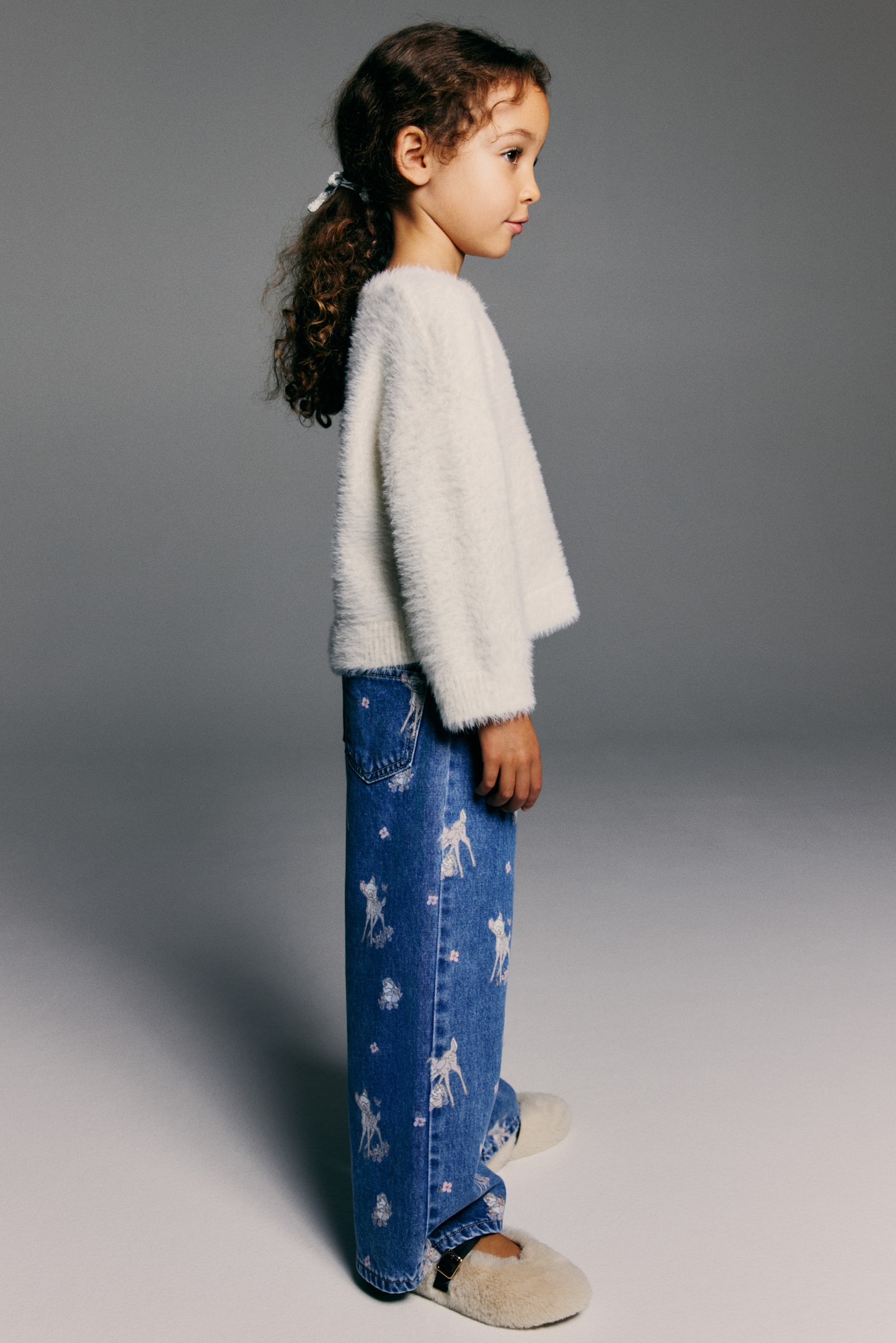 Printed Wide Leg Jeans - Džínsovomodrá/Bambi/Džínsovomodrá/Squishmallows/Džínsovomodrá/Looney Tunes/Džínsovomodrá/Hello Kitty - 3