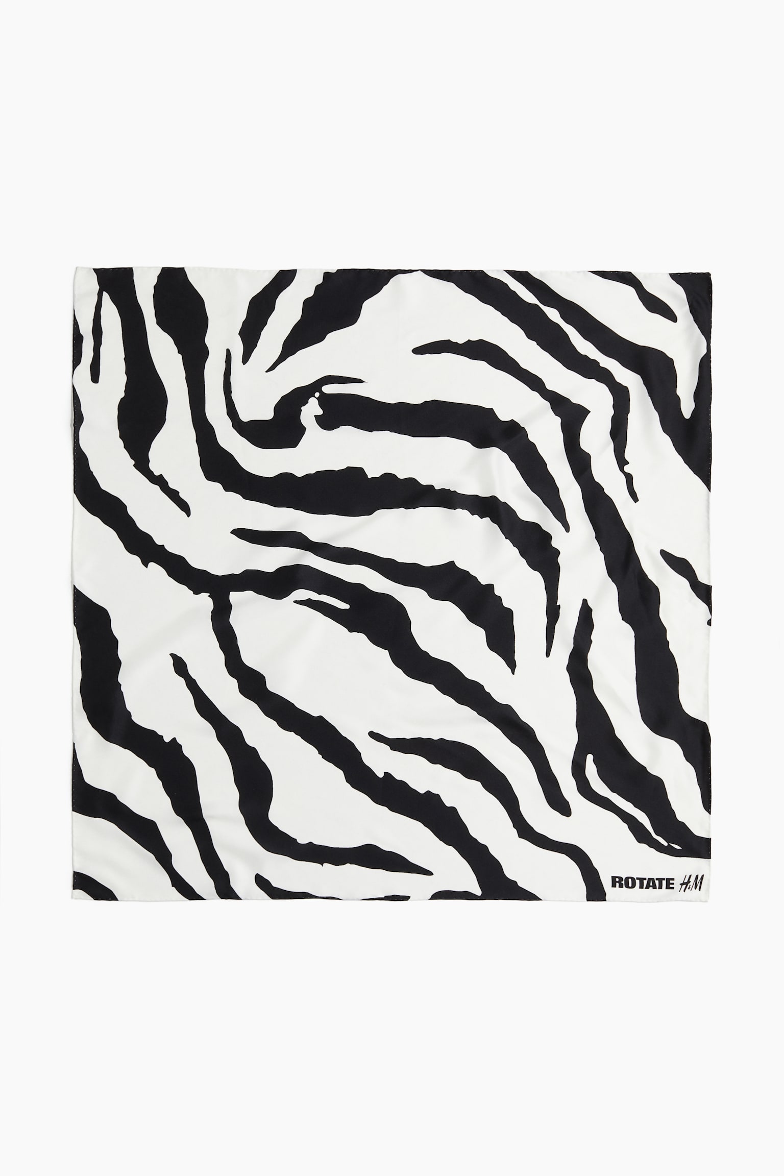 Patterned satin scarf - White/Zebra print - 2