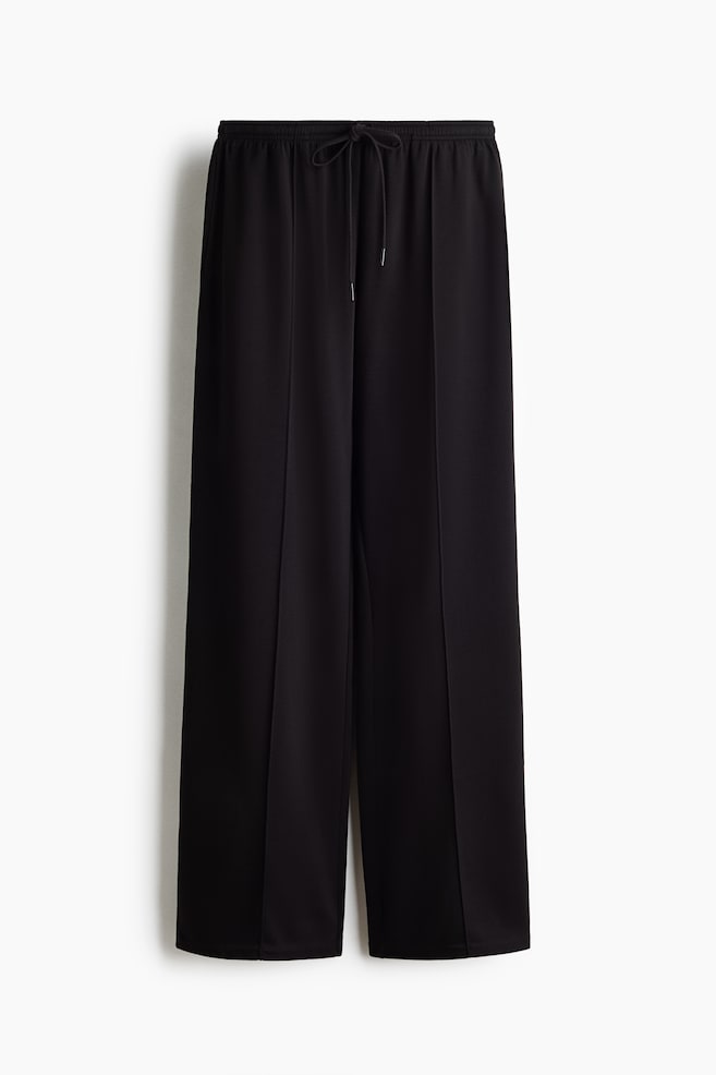 Viscose-blend drawstring trousers - Black/Dark mole - 1