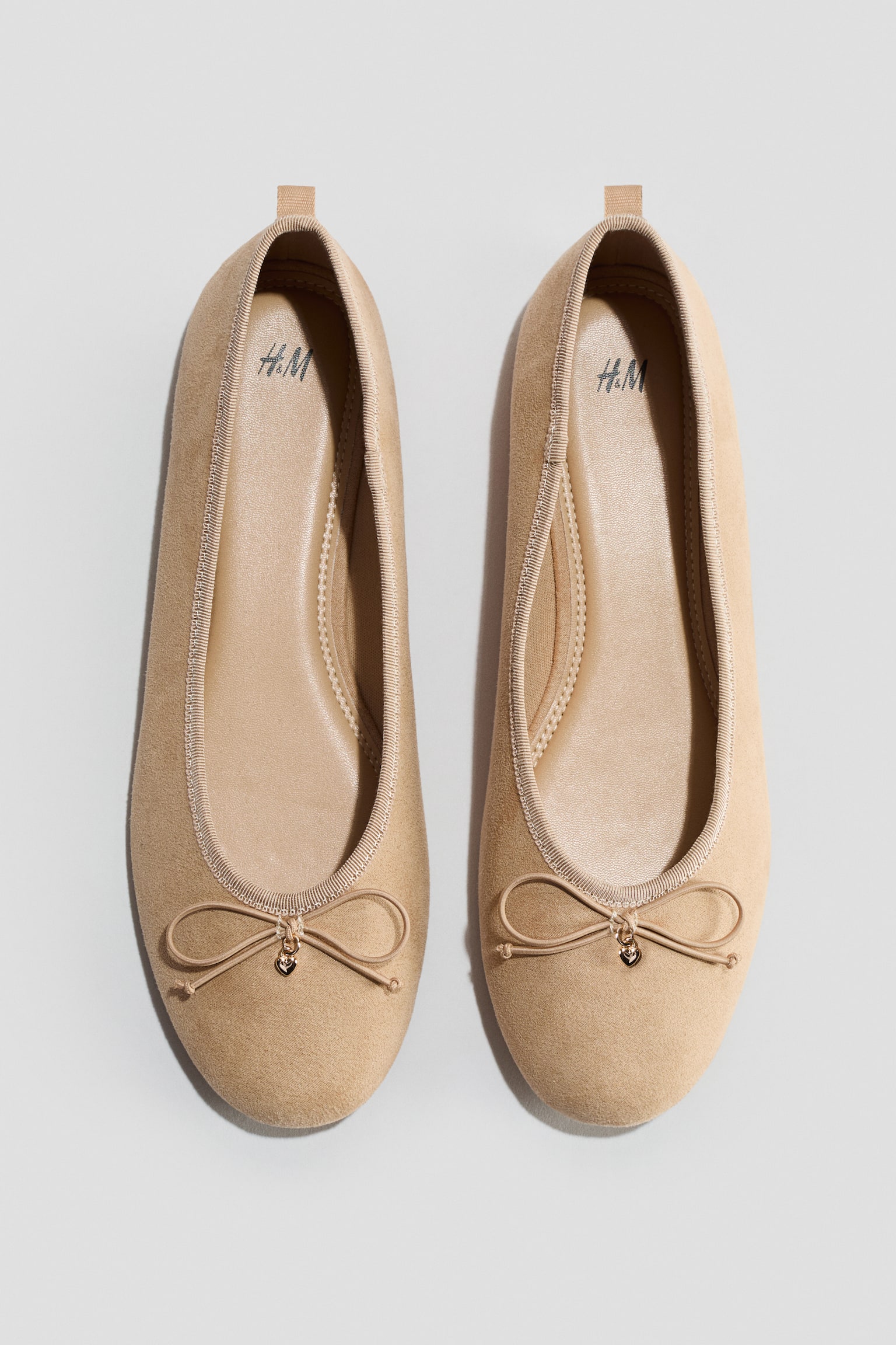 Ballerinaskor med rosett - Ljusbeige/Rosa/Crèmevit/Svart